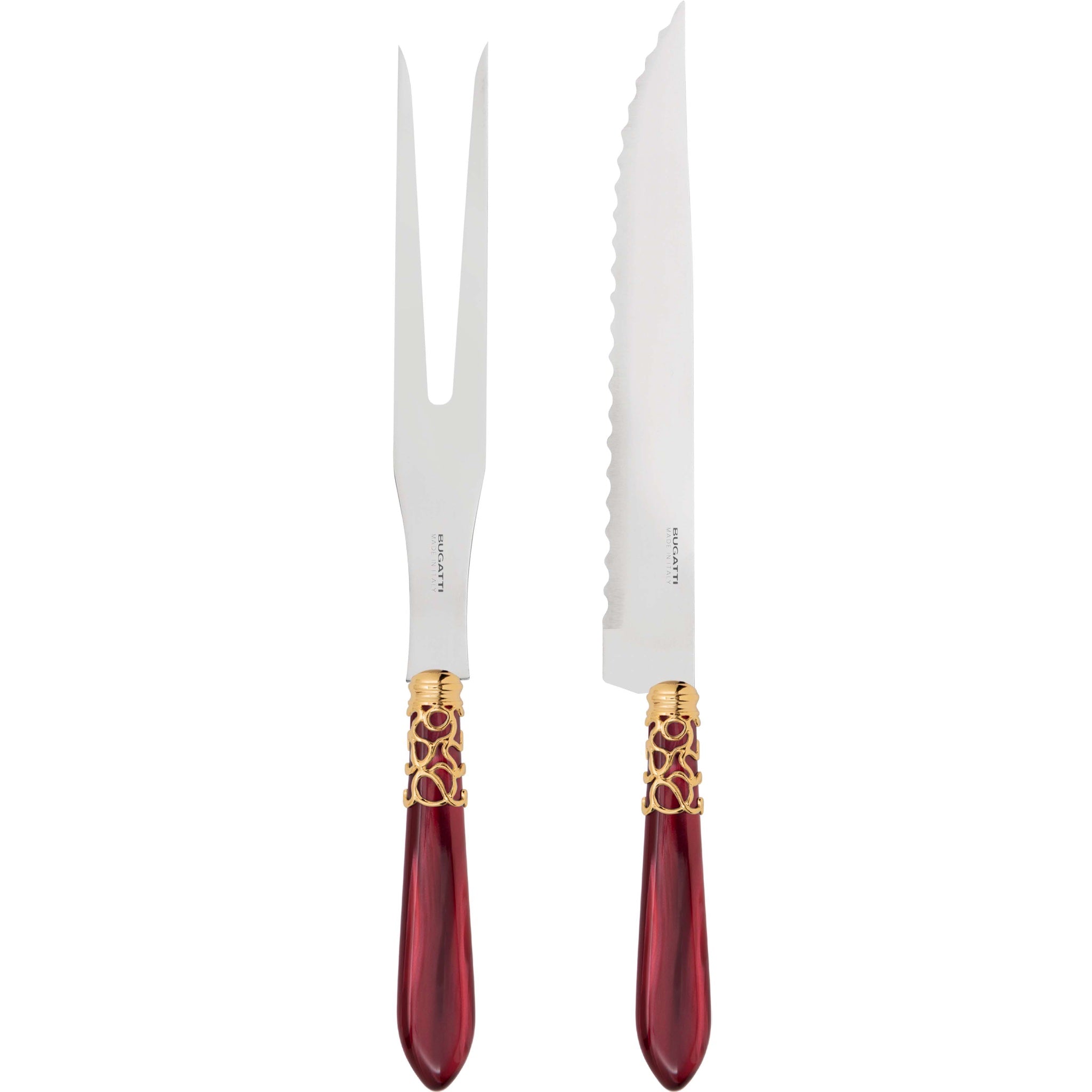 Melodia Gold Roast Carving Set - Burgundy