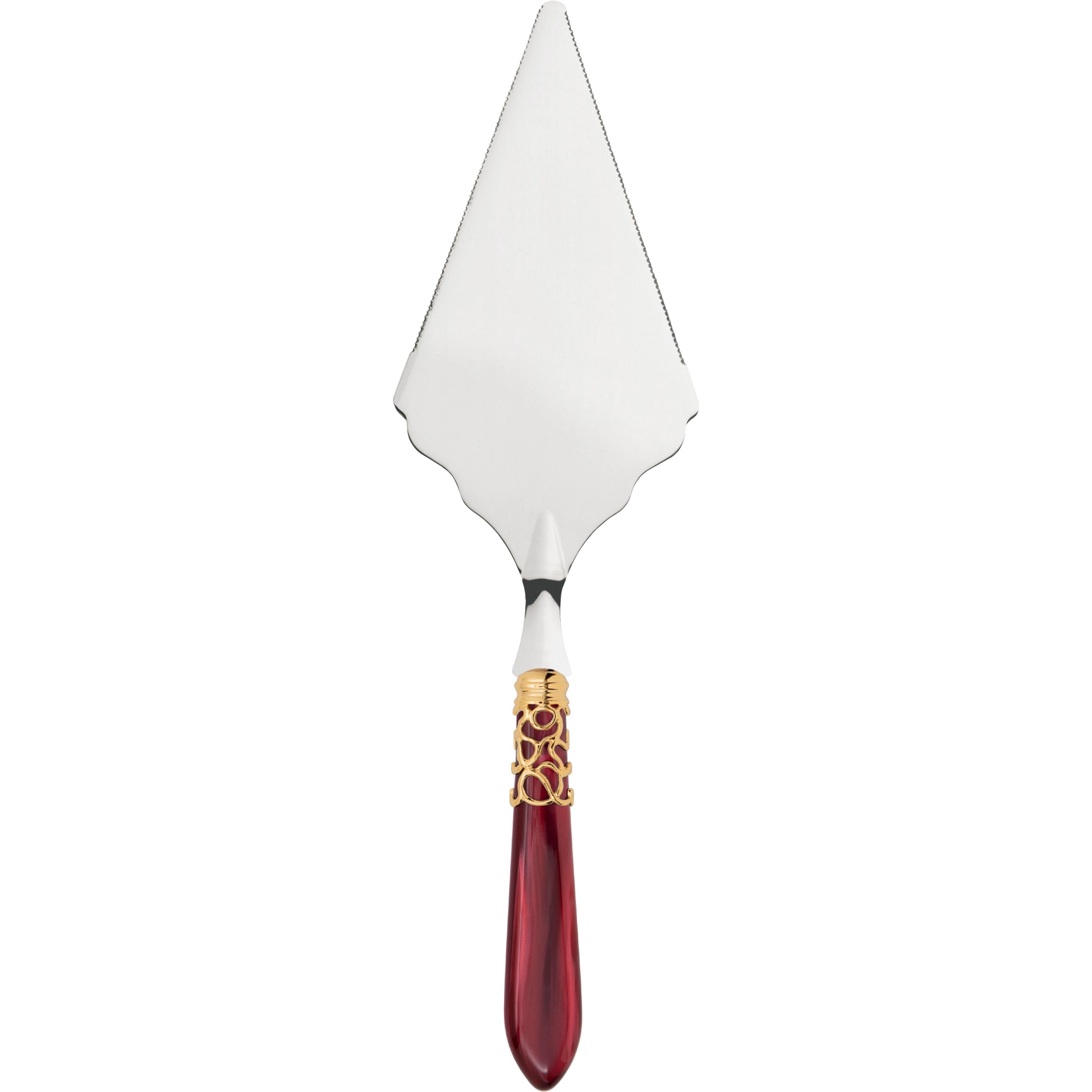 Melodia Gold Large Cake Server Serrated - burgundy