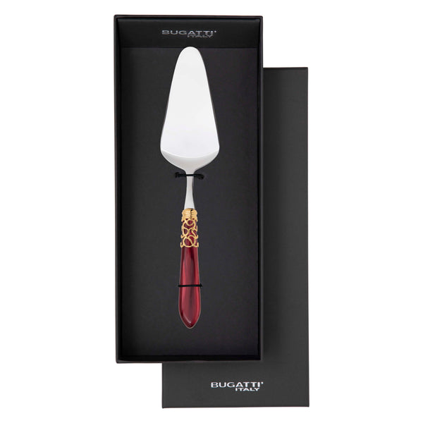 Melodia Gold Cake Server in gift box - Burgundy