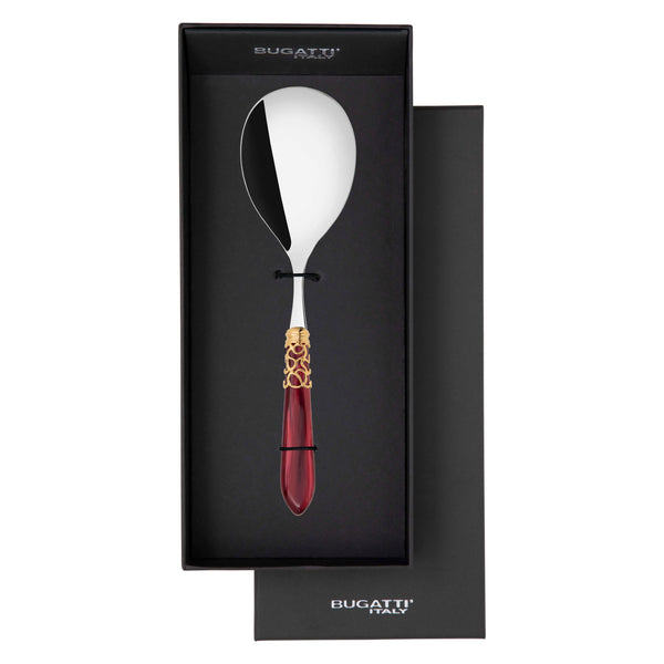 Melodia Gold Rice Casserole Serving Spoon in gift box - Burgundy