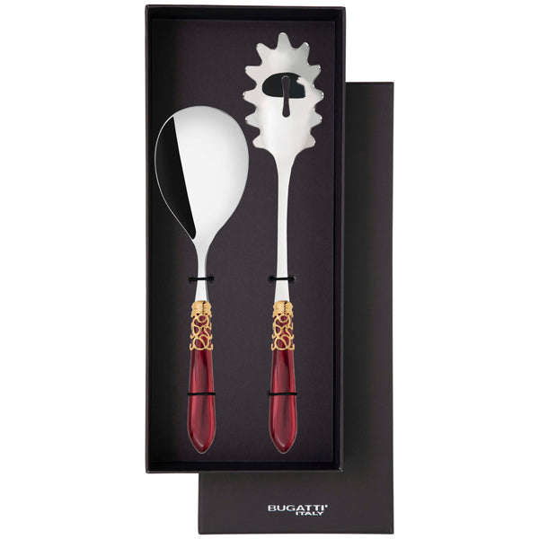 Melodia Gold 2 Piece Pasta Set in gift box - Burgundy