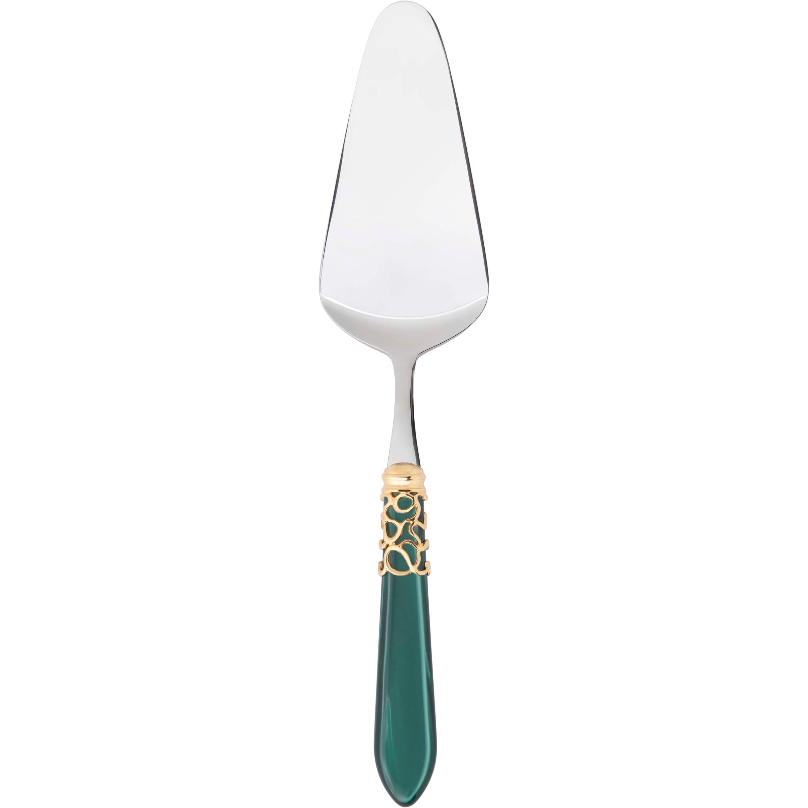 Melodia Gold Cake Server Rounded - green