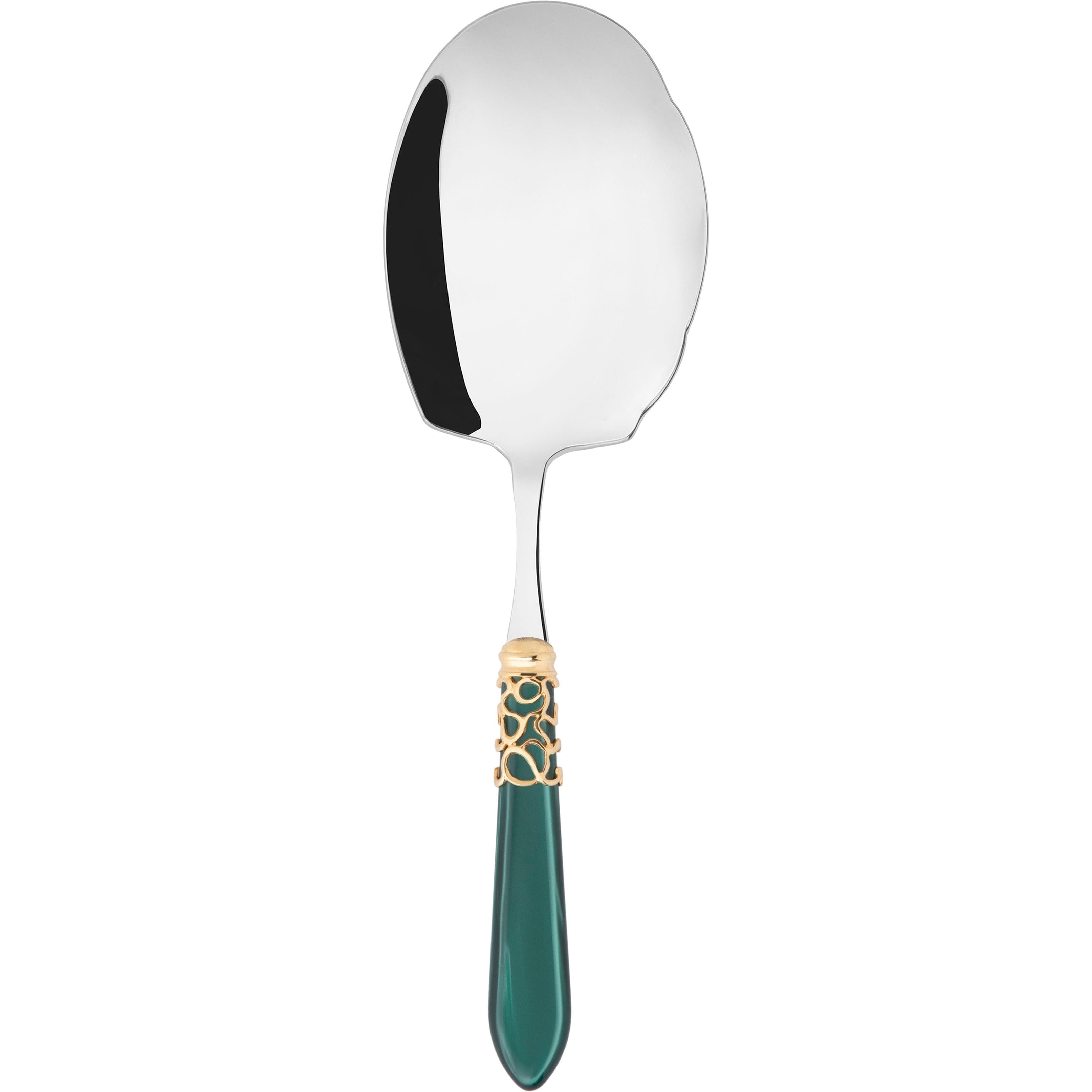 Melodia Gold Kebab Serving Spoon - green