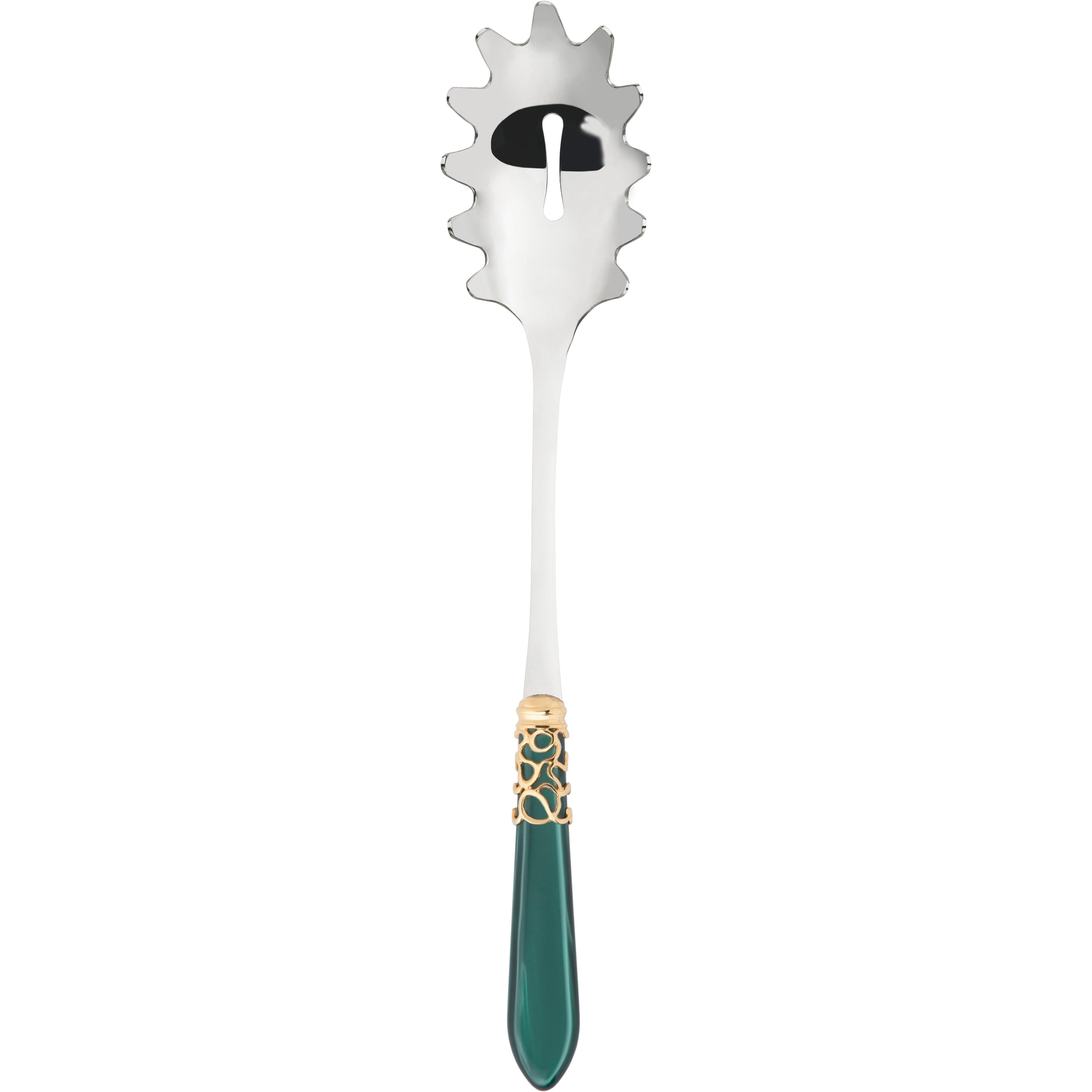 Melodia Gold Pasta / Spaghetti Server - green-Casa Bugatti USA