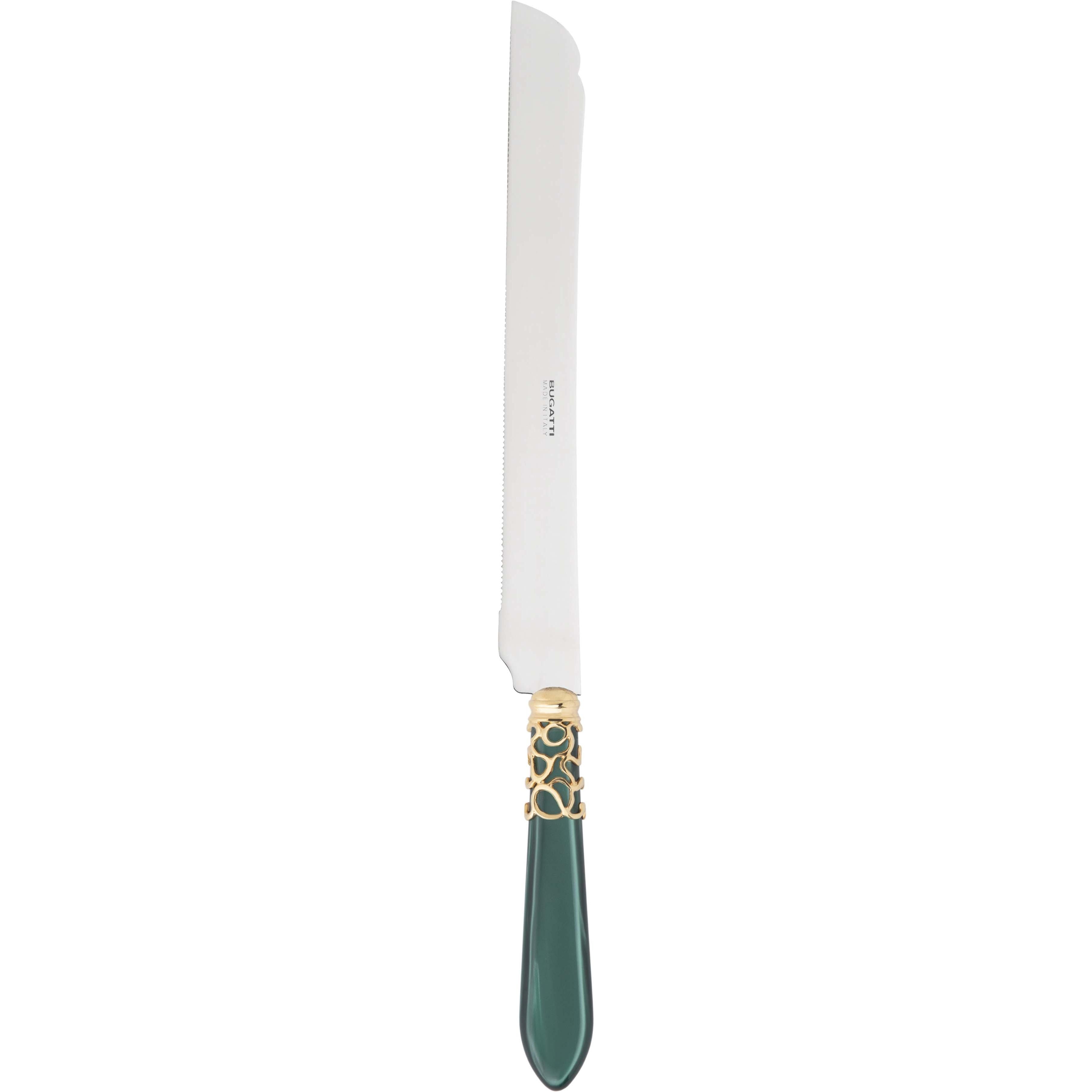 Melodia Gold Long Cake Knife 32 cm (12.60 inch) - green