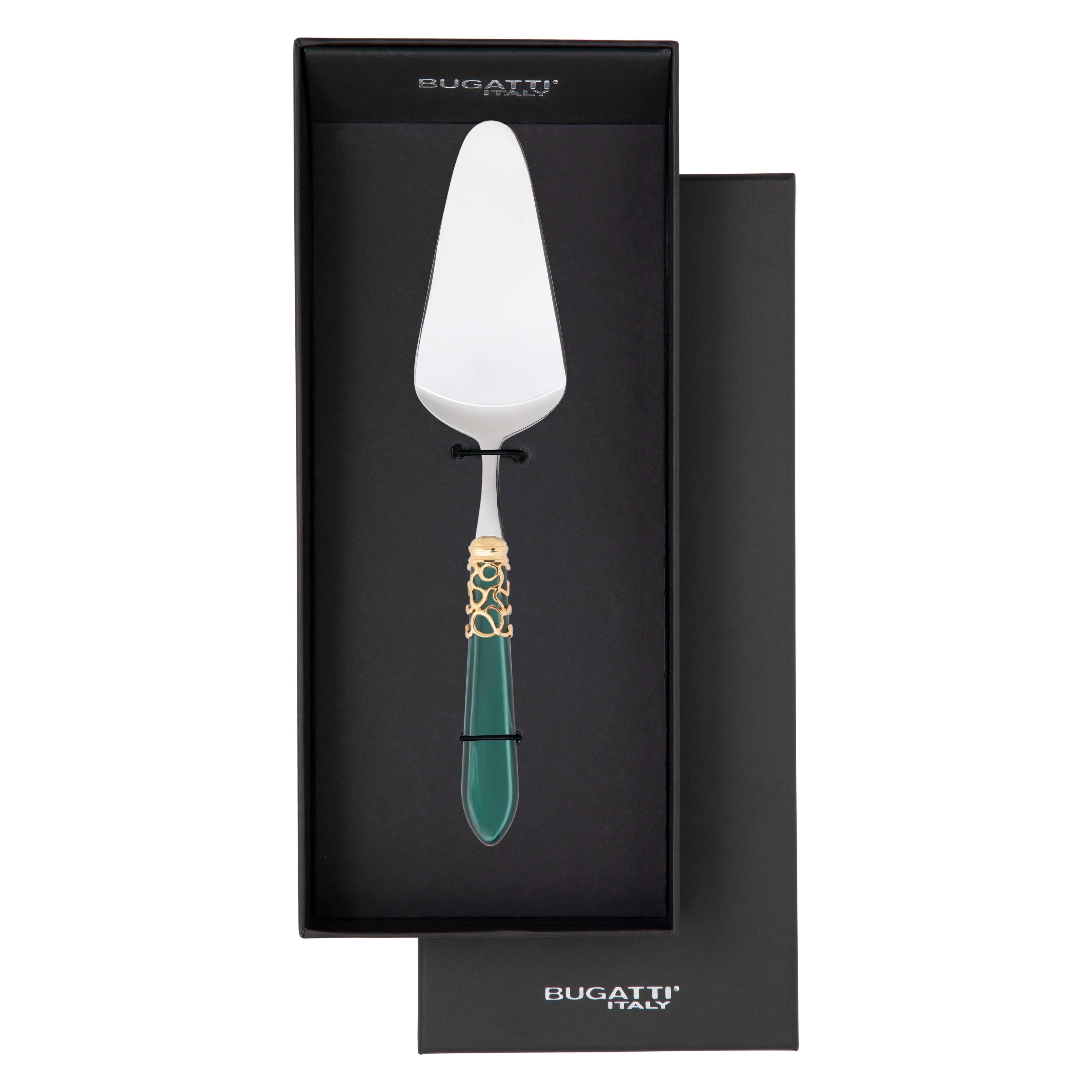 Melodia Gold Cake Server in gift box - green