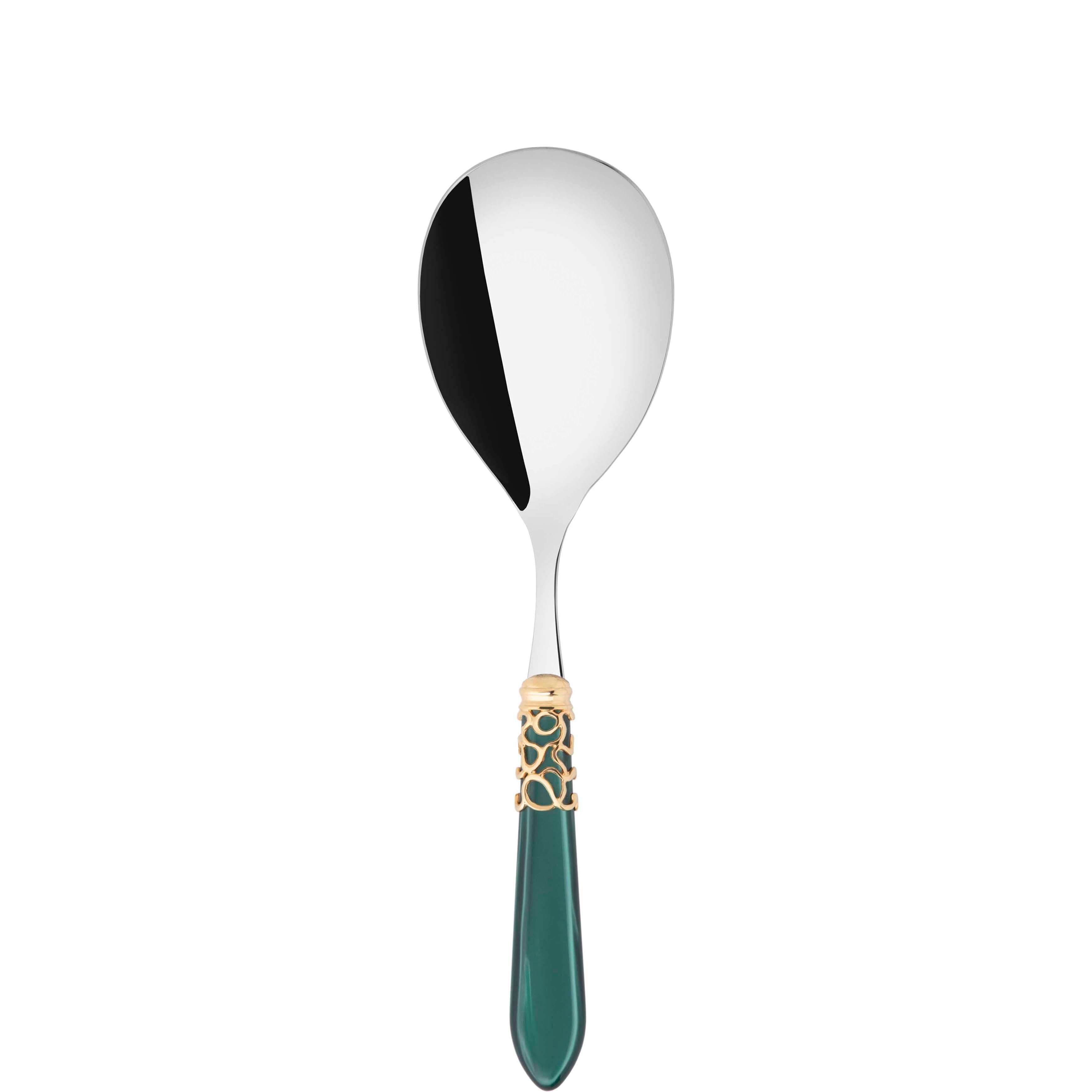 Melodia Gold Rice Casserole Serving Spoon in gift box - green