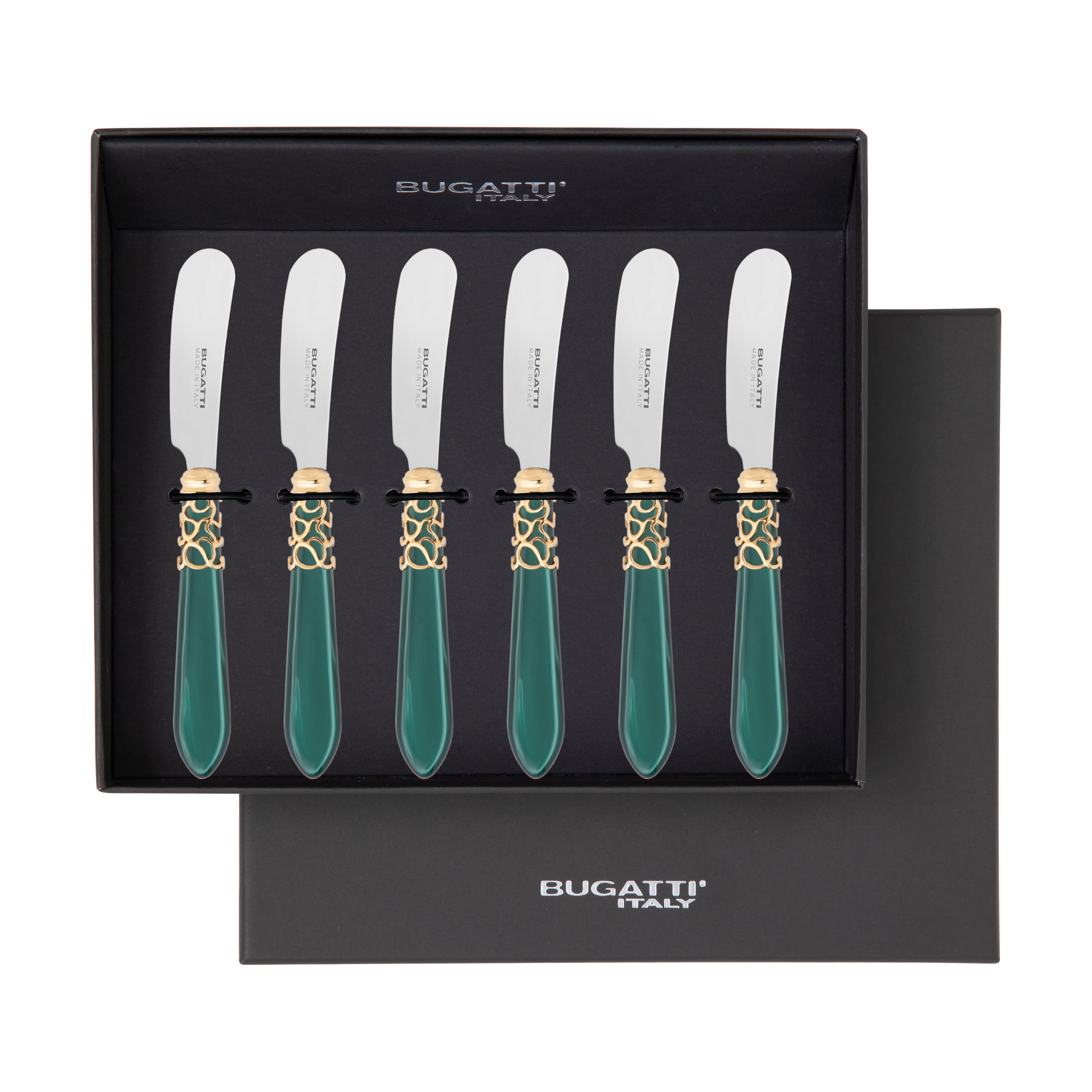 Melodia Gold Spreader / Butter Knife Set - green