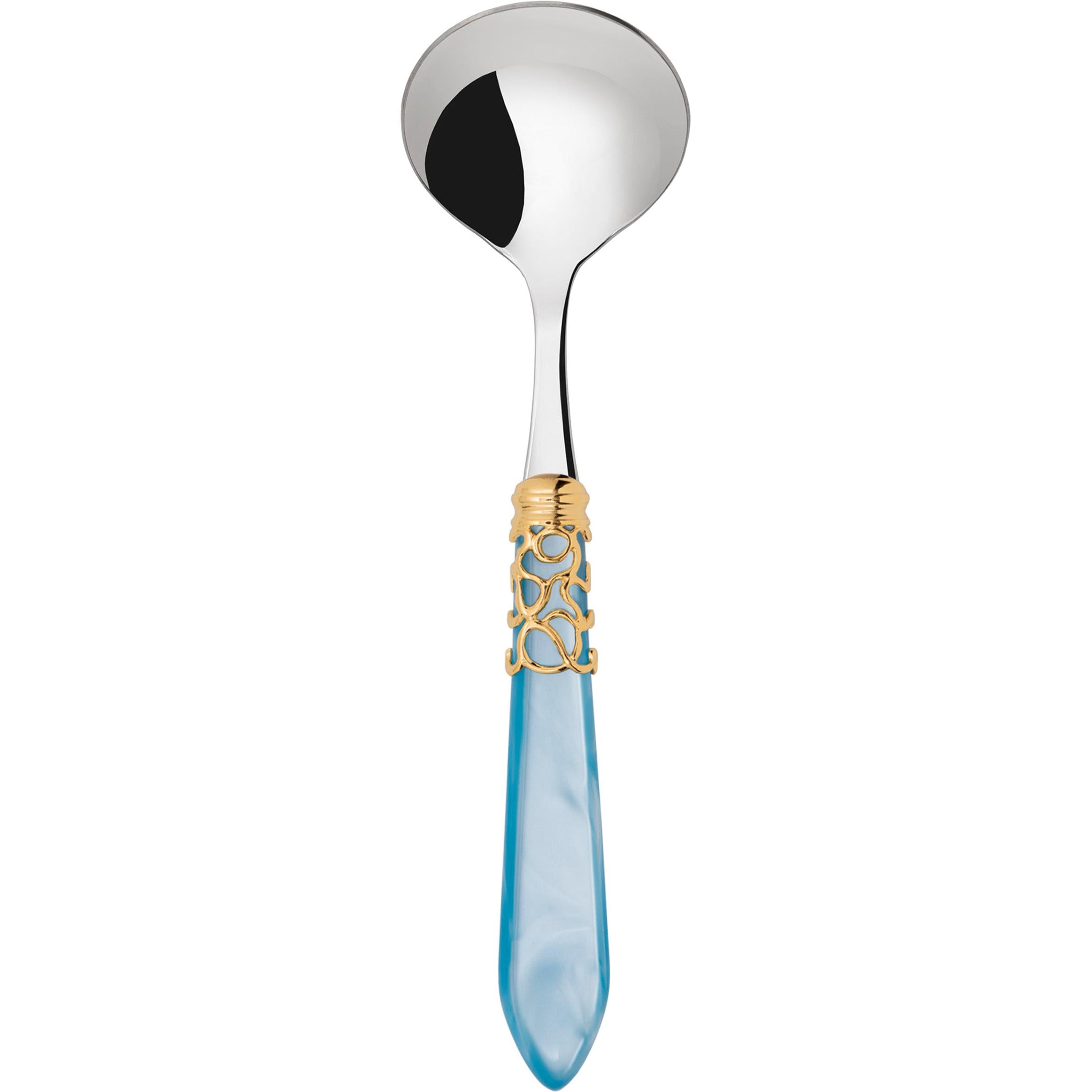 Melodia Gold Sauce / Gravy Ladle - sky blue