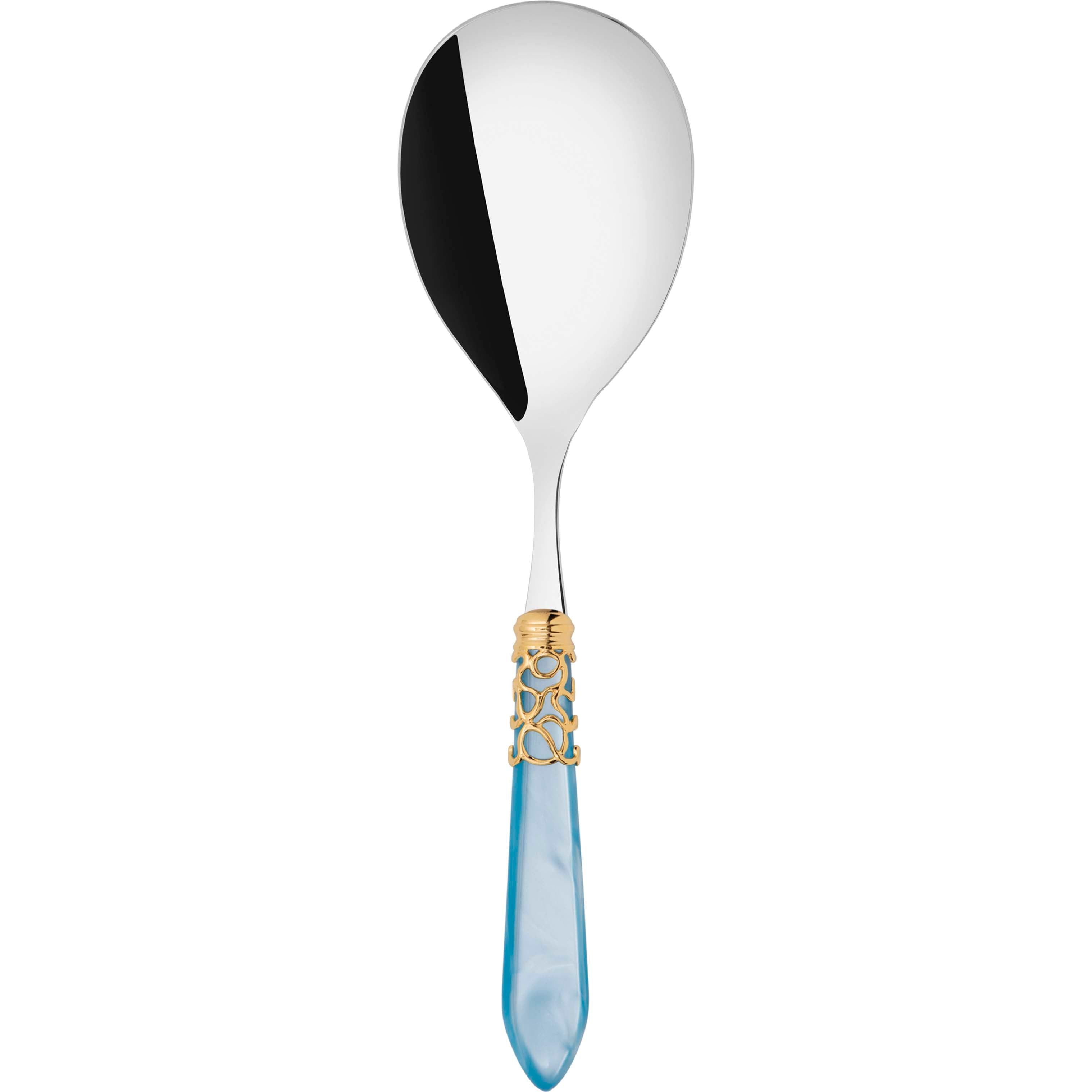 Melodia Gold Rice Casserole Serving Spoon - sky blue