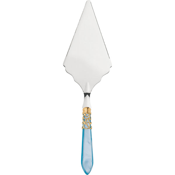 Melodia Gold Large Cake Server Serrated - Sky Blue