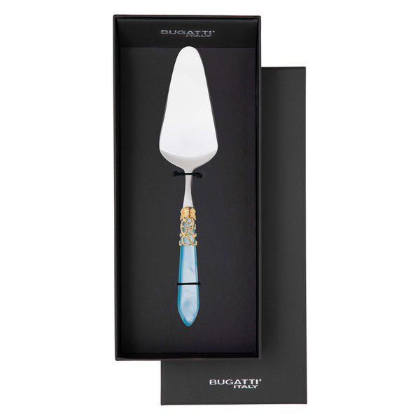 Melodia Gold Cake Server in gift box - Sky Blue
