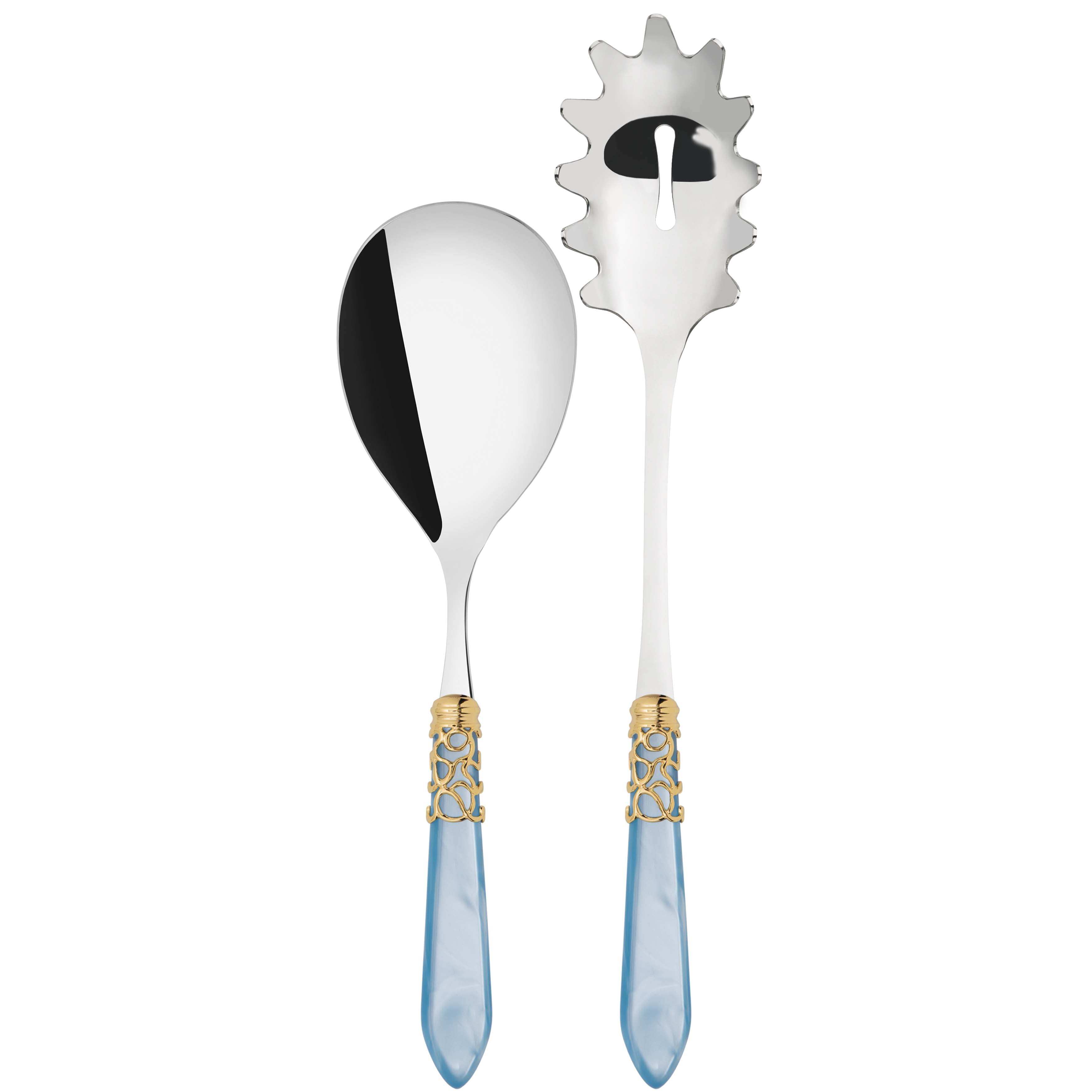 Melodia Gold 2 Piece Pasta Set in gift box - sky blue