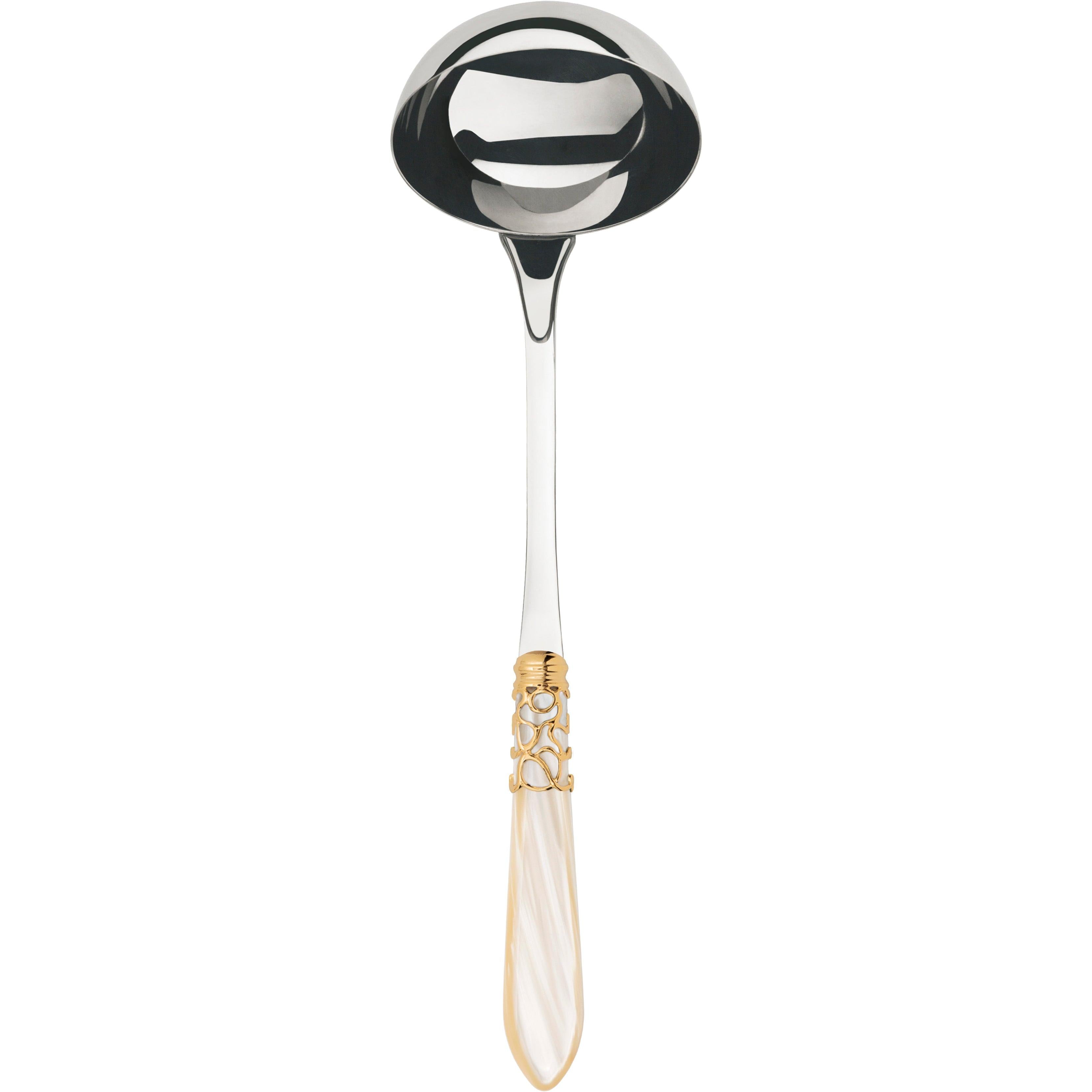 Melodia Gold Soup Ladle - ivory