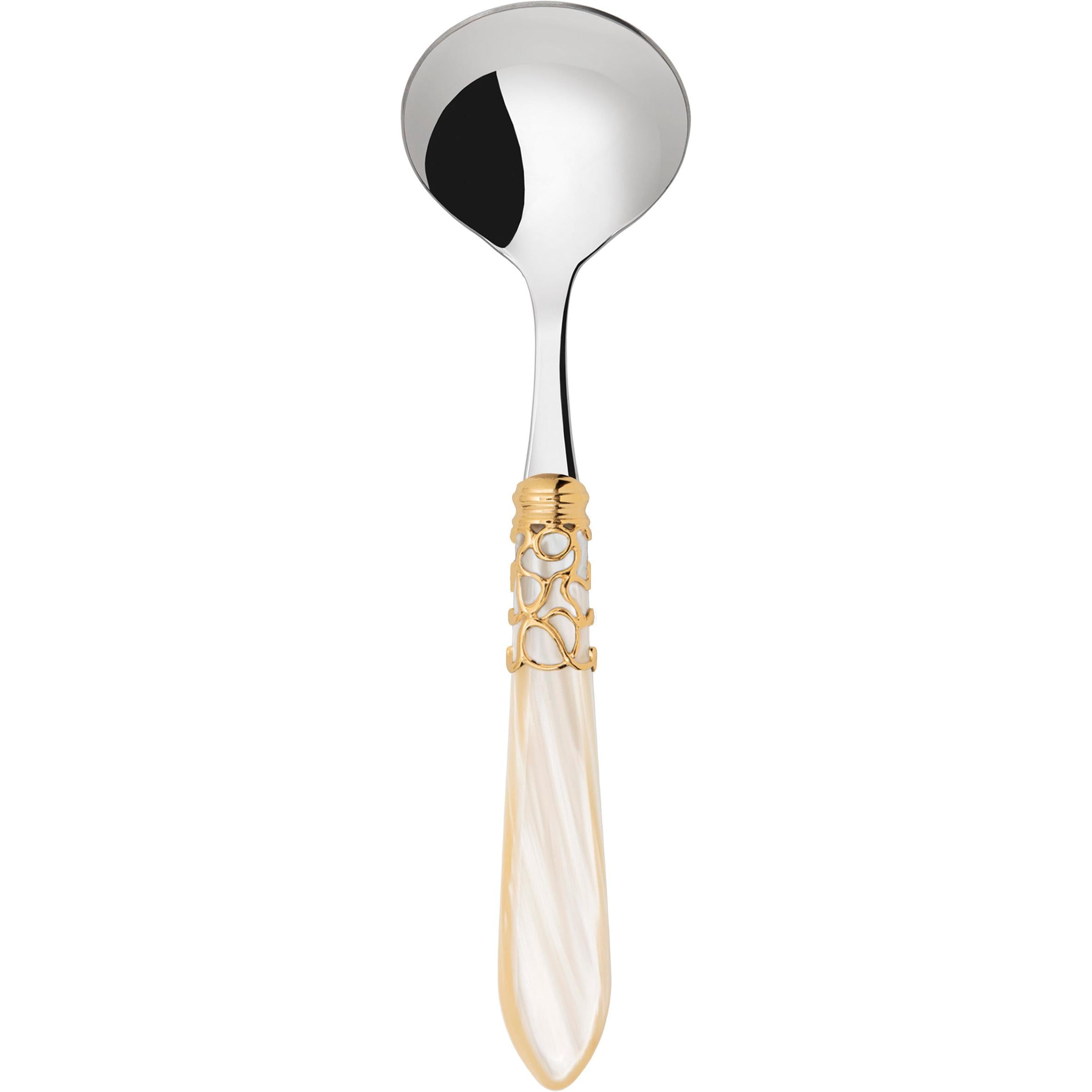 Melodia Gold Sauce / Gravy Ladle - ivory