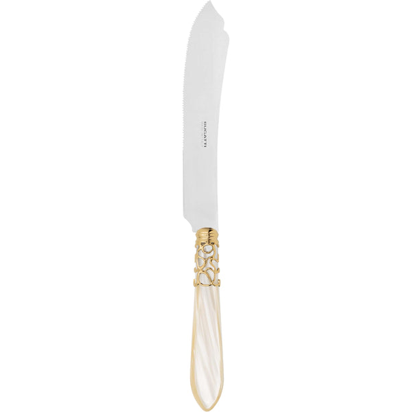 Melodia Gold Cake Knife 28 cm (11.02 inch) - Ivory