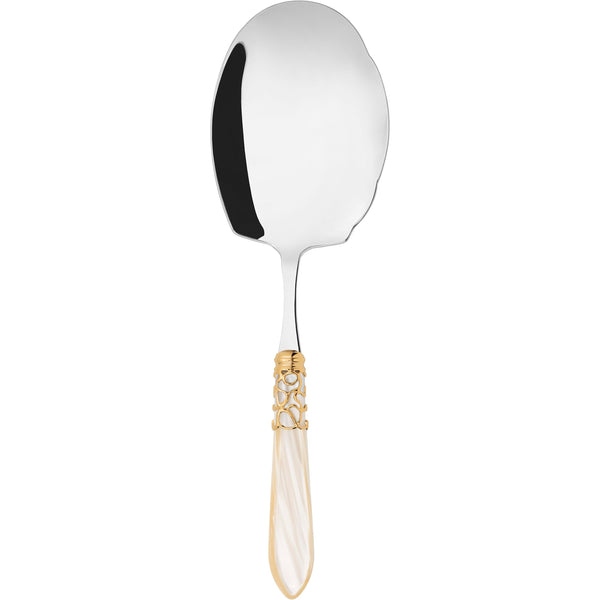 Melodia Gold Kebab Serving Spoon - Ivory