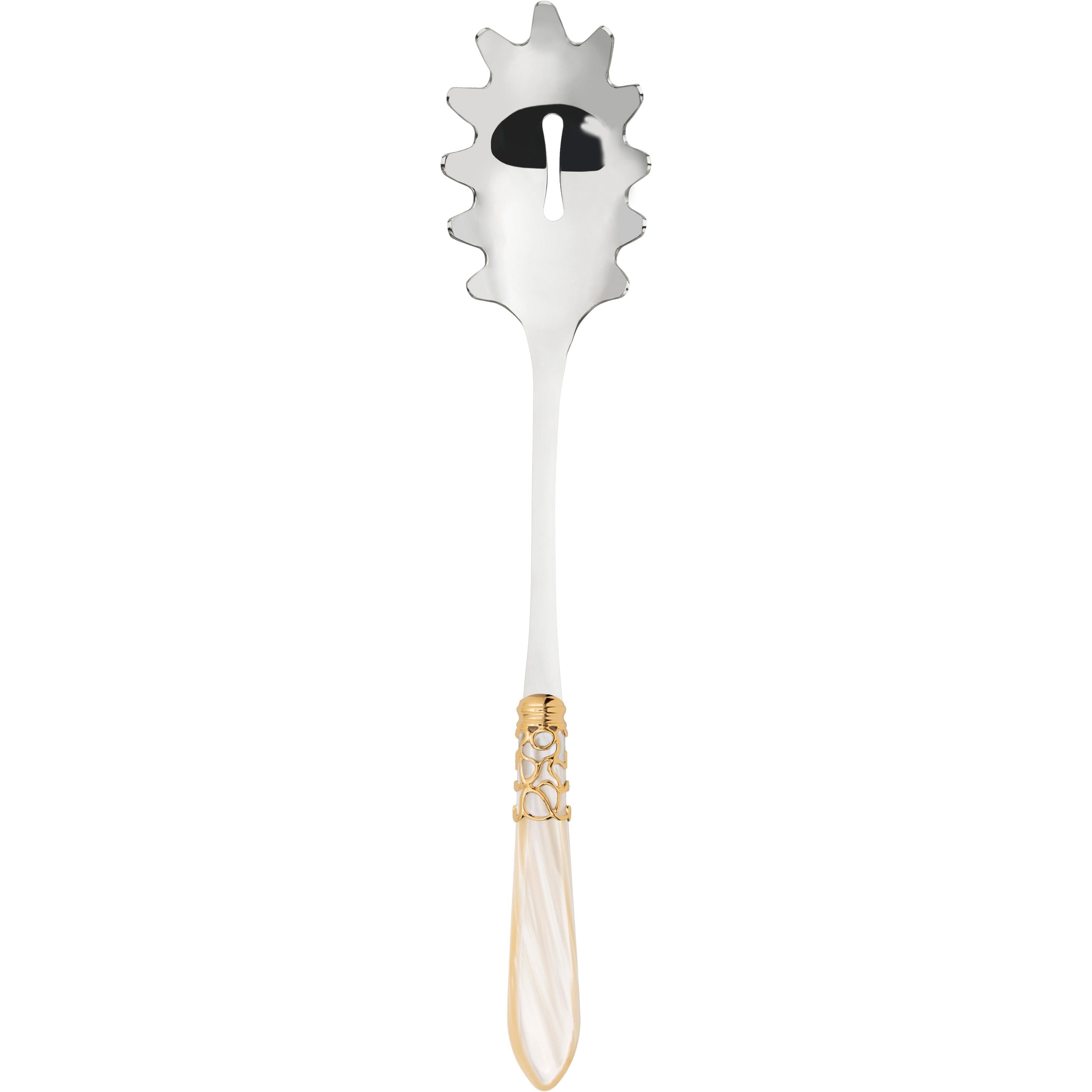 Melodia Gold Pasta / Spaghetti Server - ivory