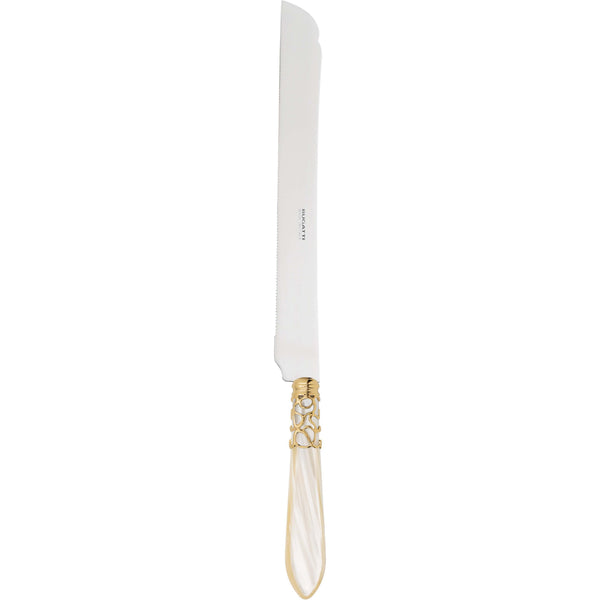 Melodia Gold Long Cake Knife 32 cm (12.60 inch) - Ivory