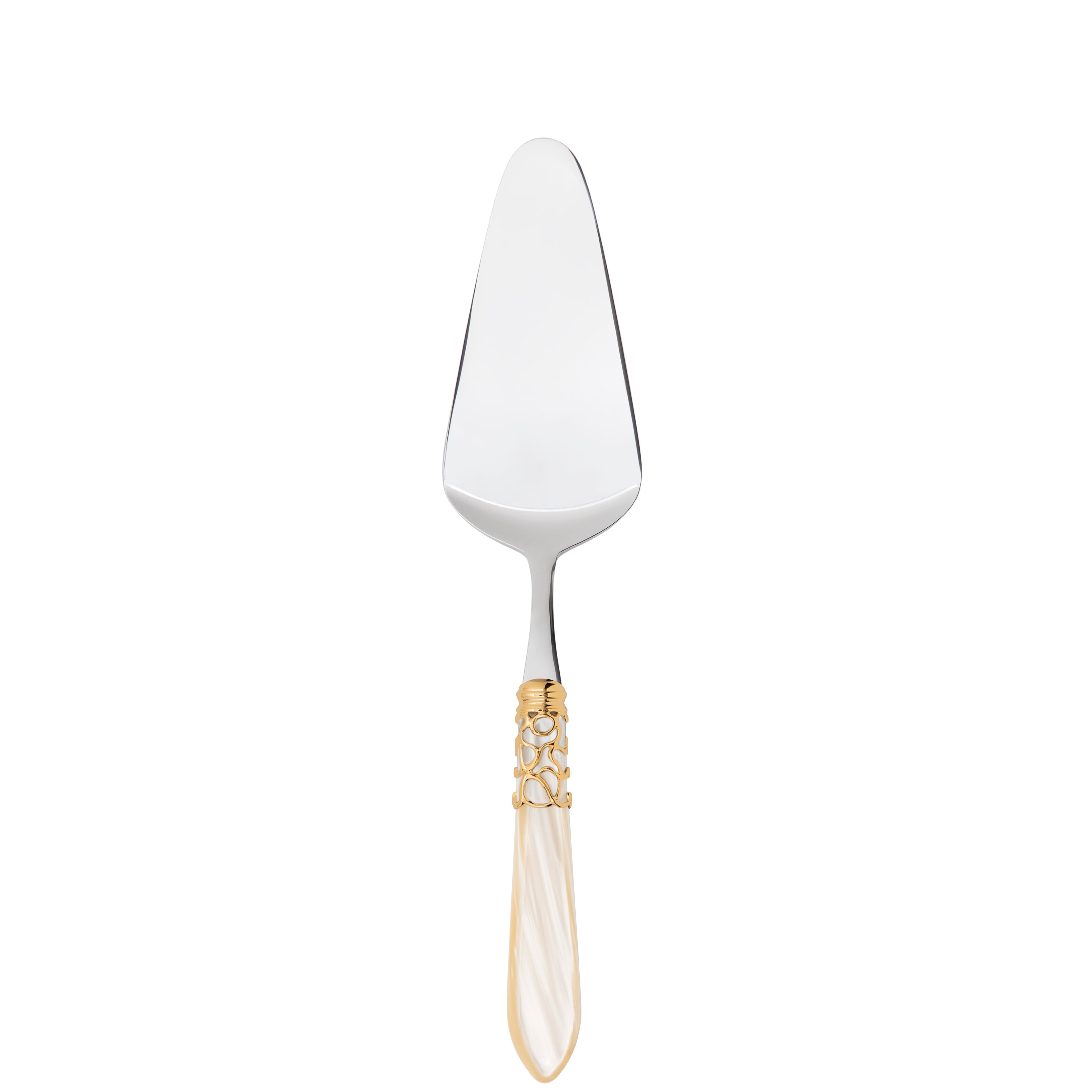 Melodia Gold Cake Server in gift box - ivory