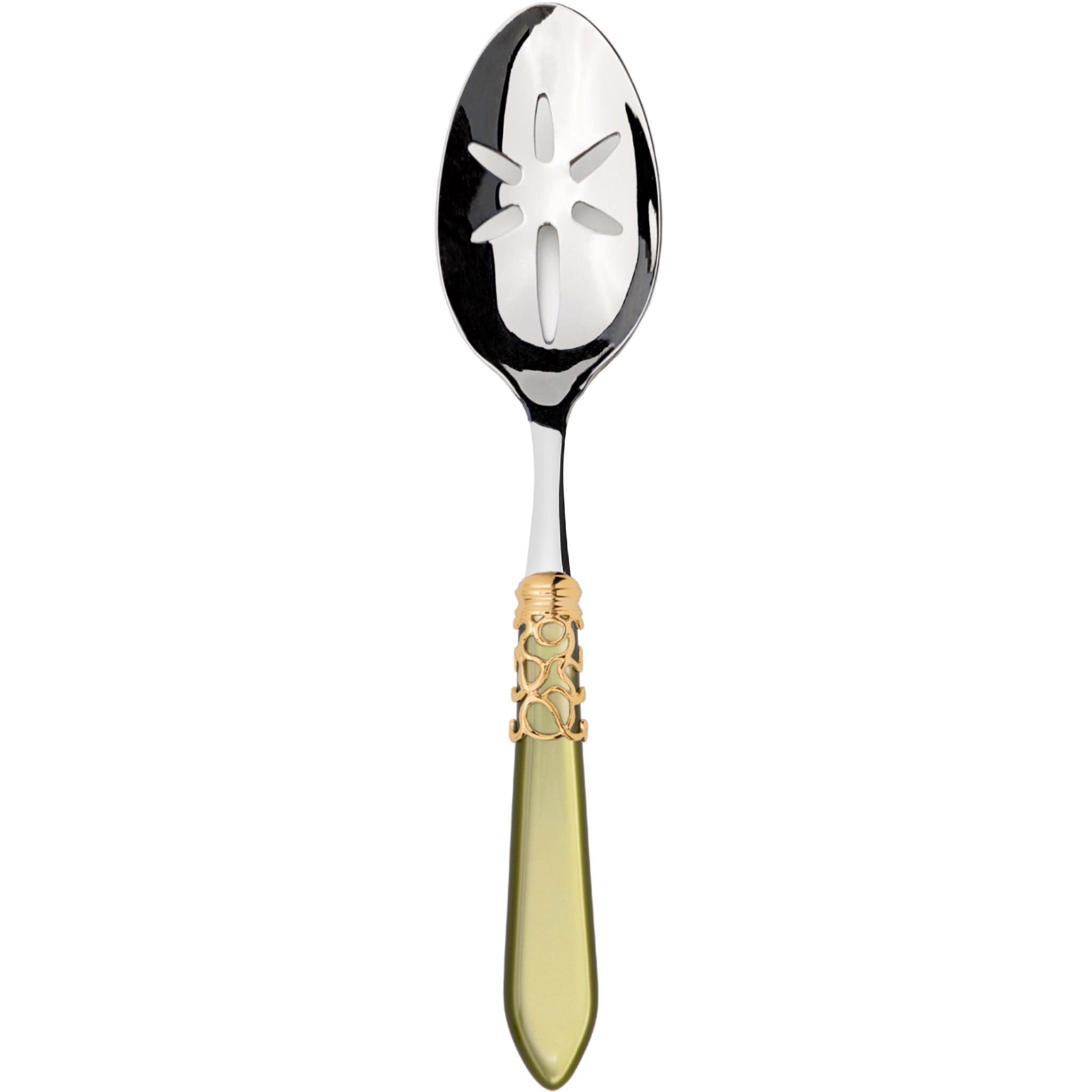 Melodia Gold Slotted Serving Spoon - Chartreuse Green