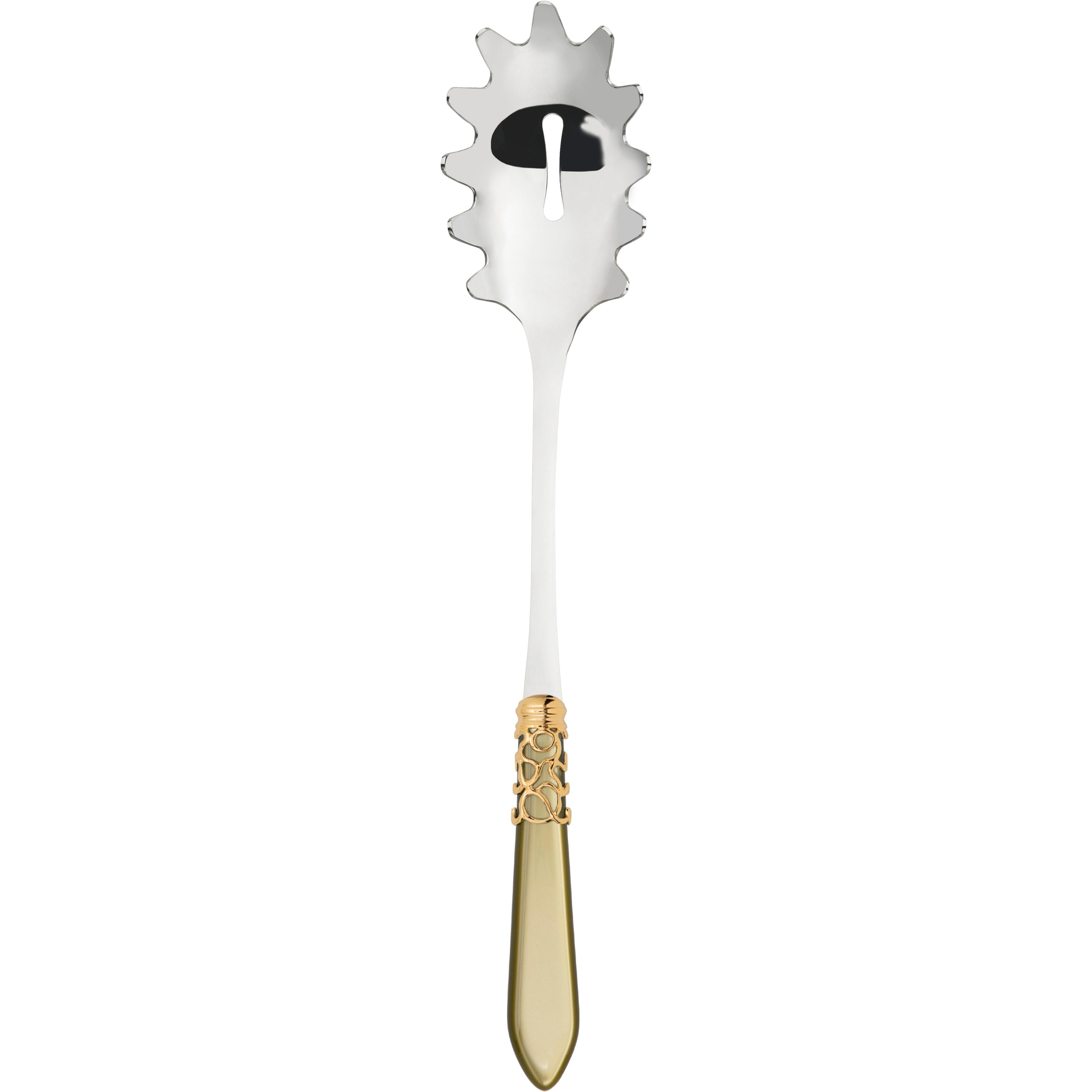 Melodia Gold Pasta / Spaghetti Server - chartreuse green