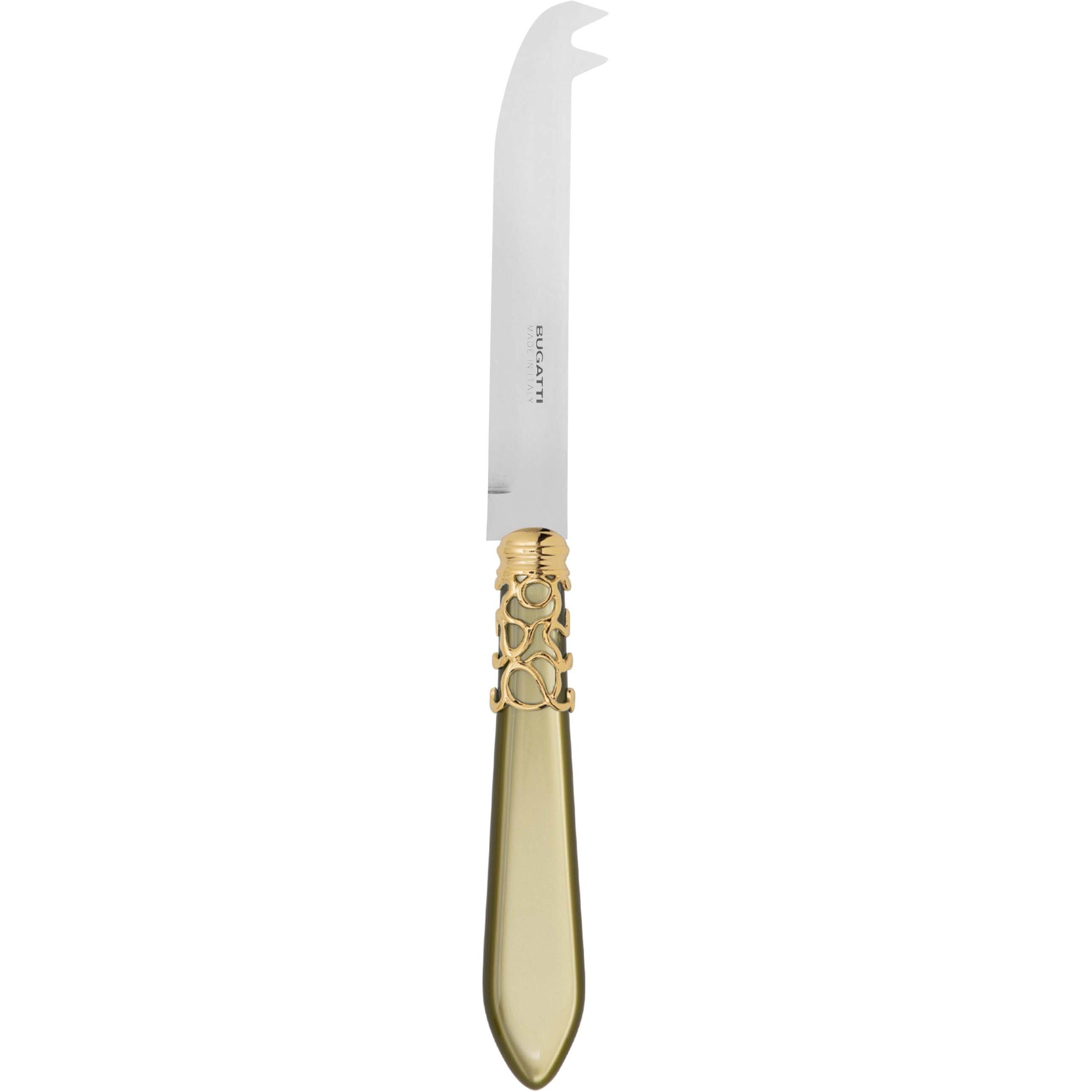 Melodia Gold 2 point "deer" cheese Knife - chartreuse green-Casa Bugatti USA