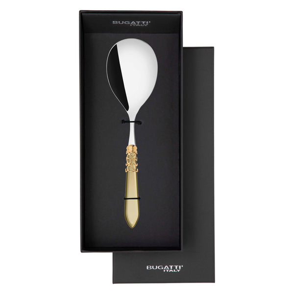 Melodia Gold Rice Casserole Serving Spoon in gift box - Chartreuse Green