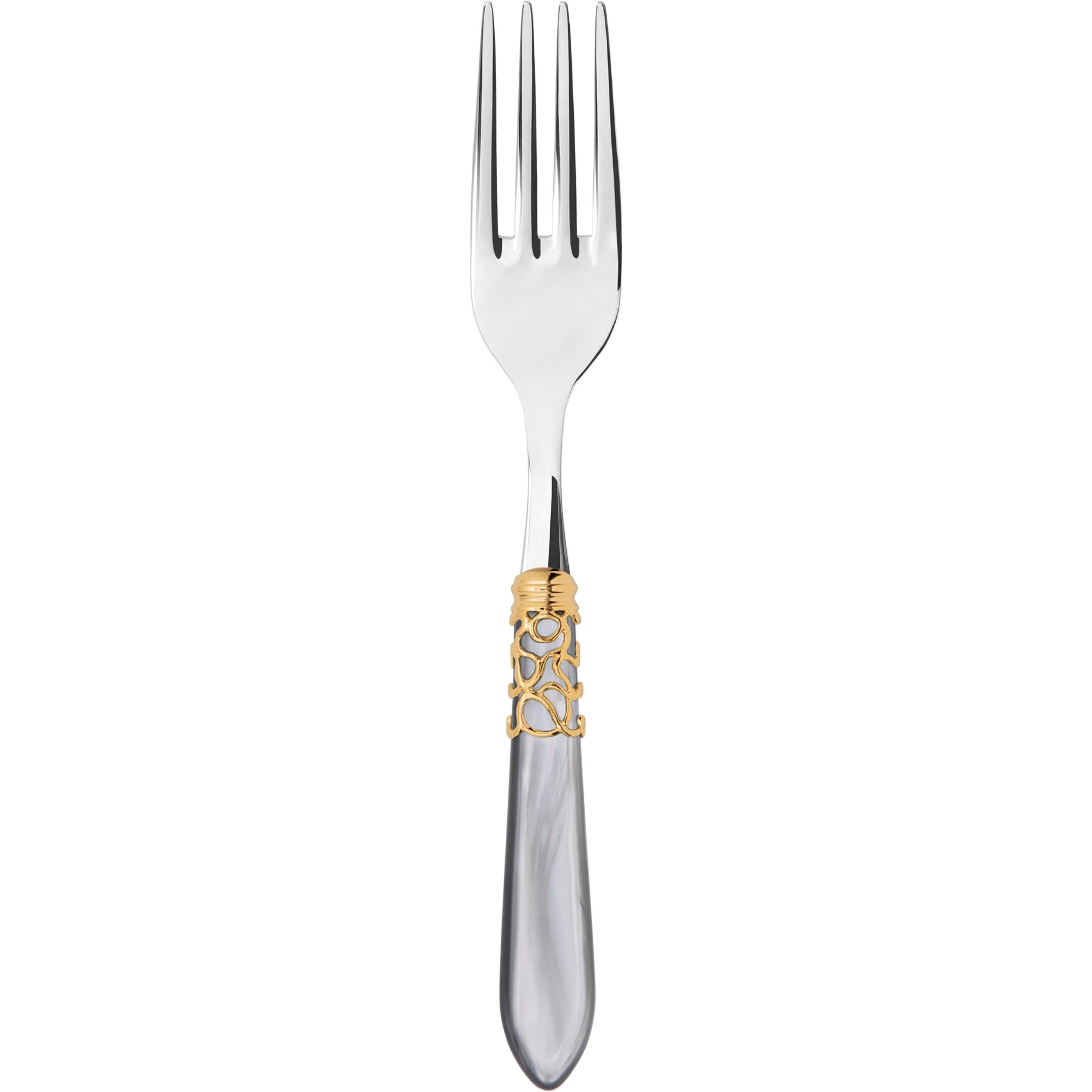 Melodia Gold Serving Fork - gray