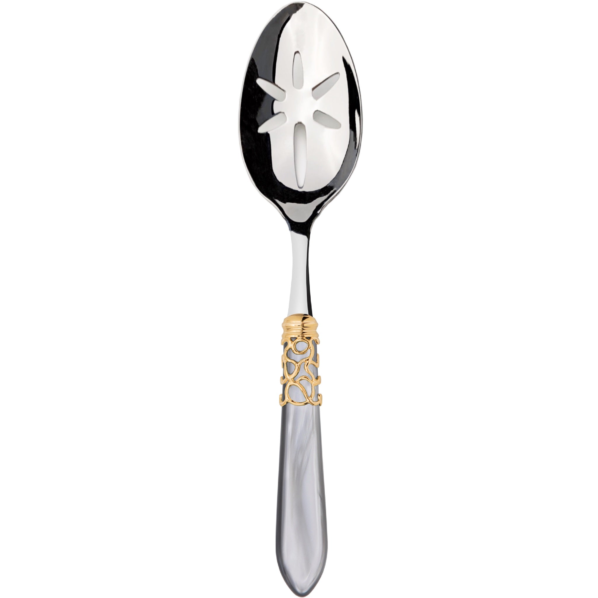 Melodia Gold Slotted Serving Spoon - Gray