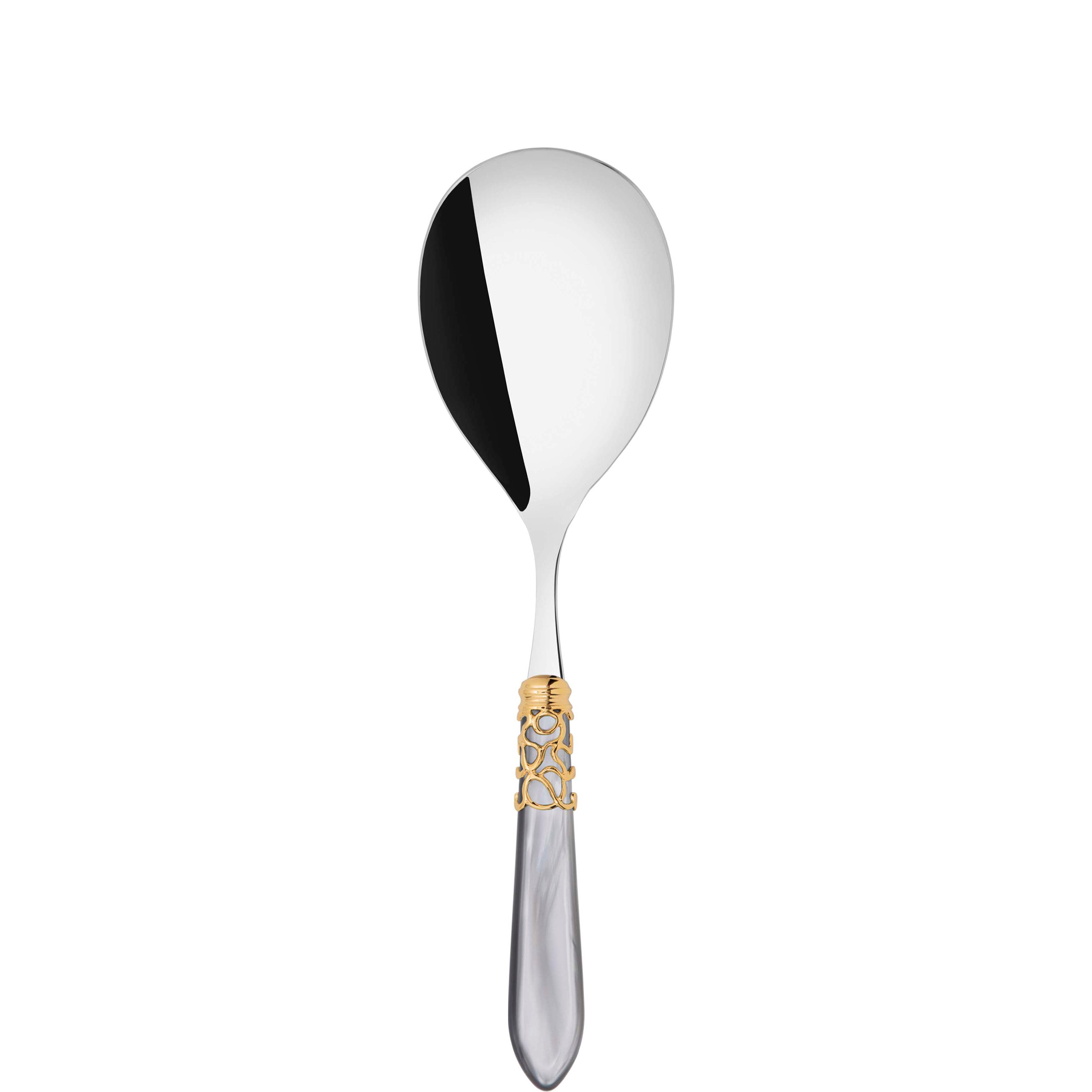 Melodia Gold Rice Casserole Serving Spoon in gift box - gray