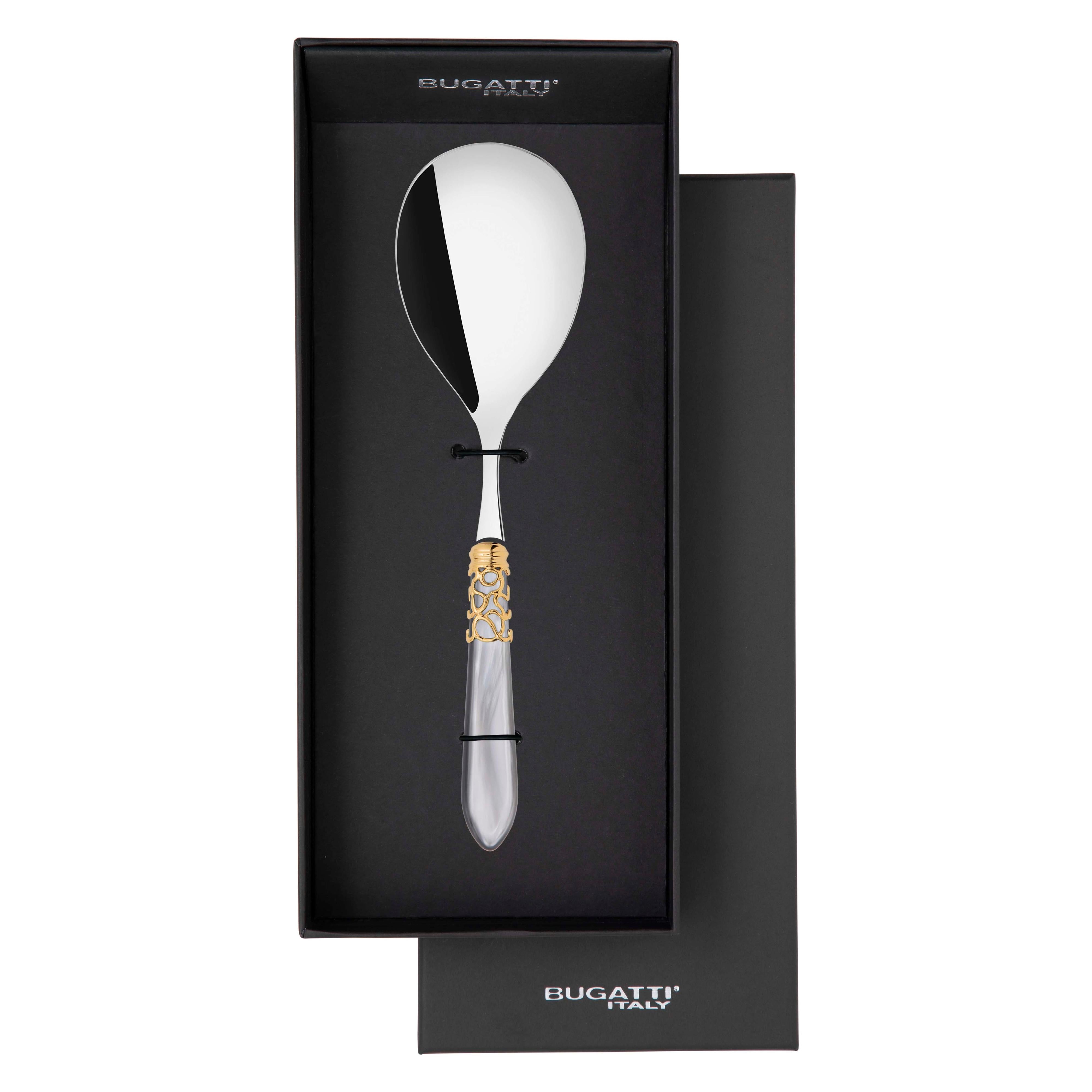 Melodia Gold Rice Casserole Serving Spoon in gift box - gray