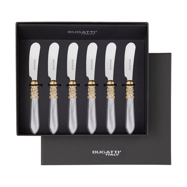 Melodia Gold Spreader / Butter Knife Set - Gray