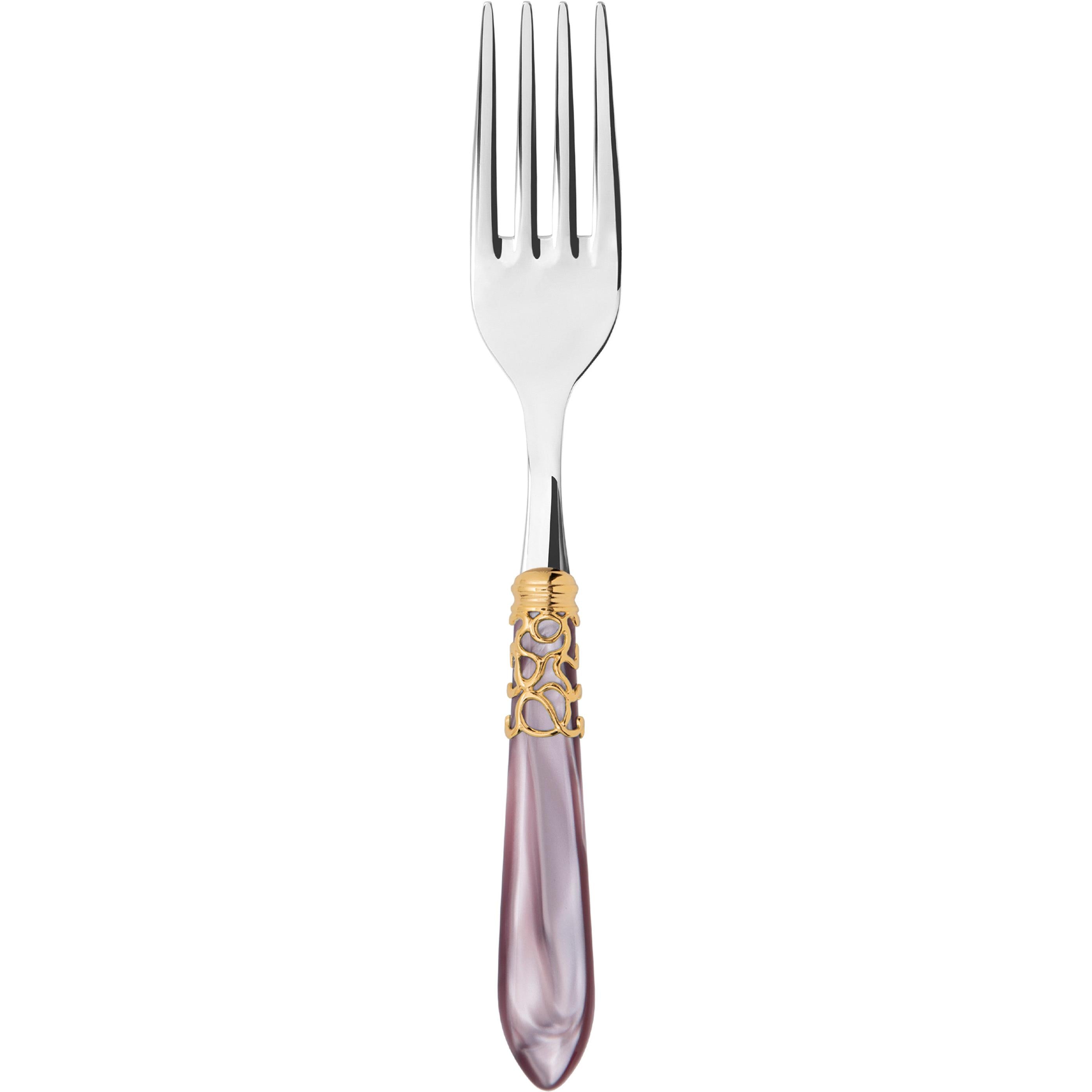 Melodia Gold Serving Fork - lilac