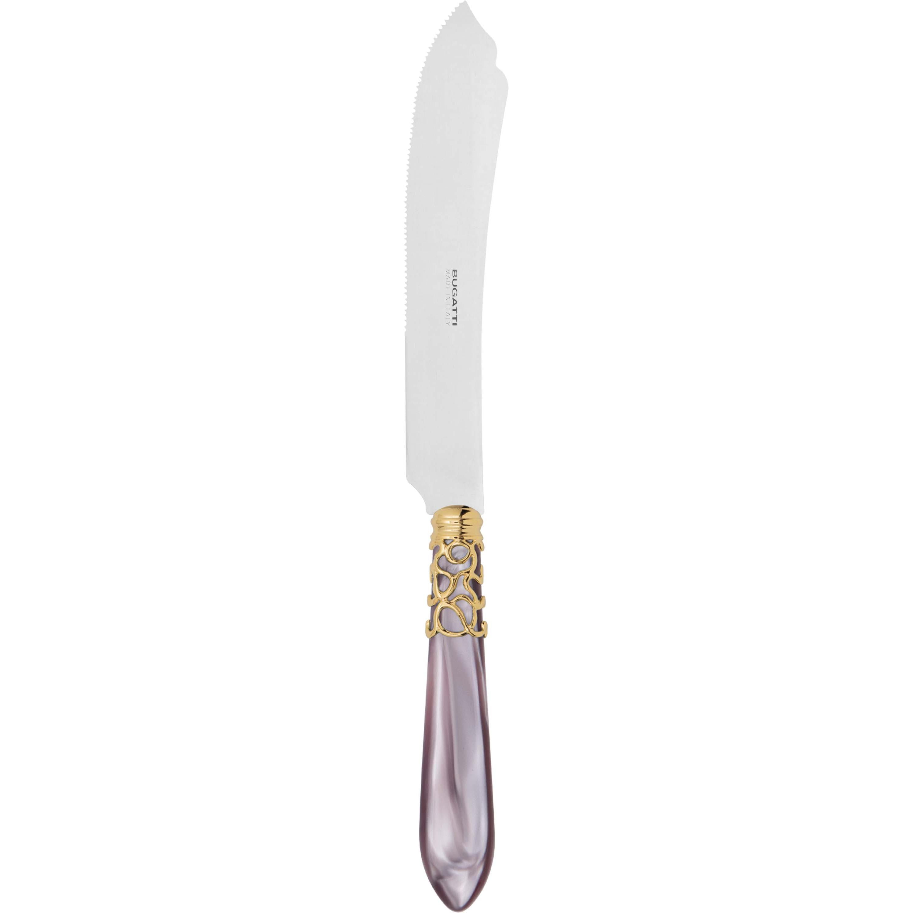 Melodia Gold Cake Knife 28 cm (11.02 inch) - lilac