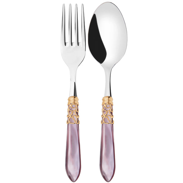 Melodia Gold 2 Piece Serving Set - Lilac