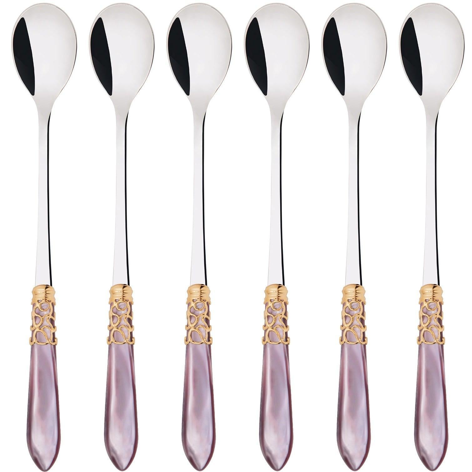 Melodia Gold Ice Tea / Cocktail Spoon Set - Lilac