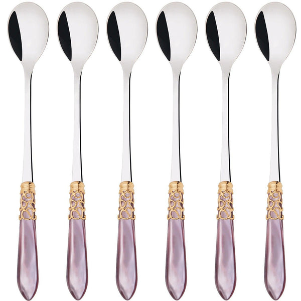 Melodia Gold Ice Tea / Cocktail Spoon Set - Lilac