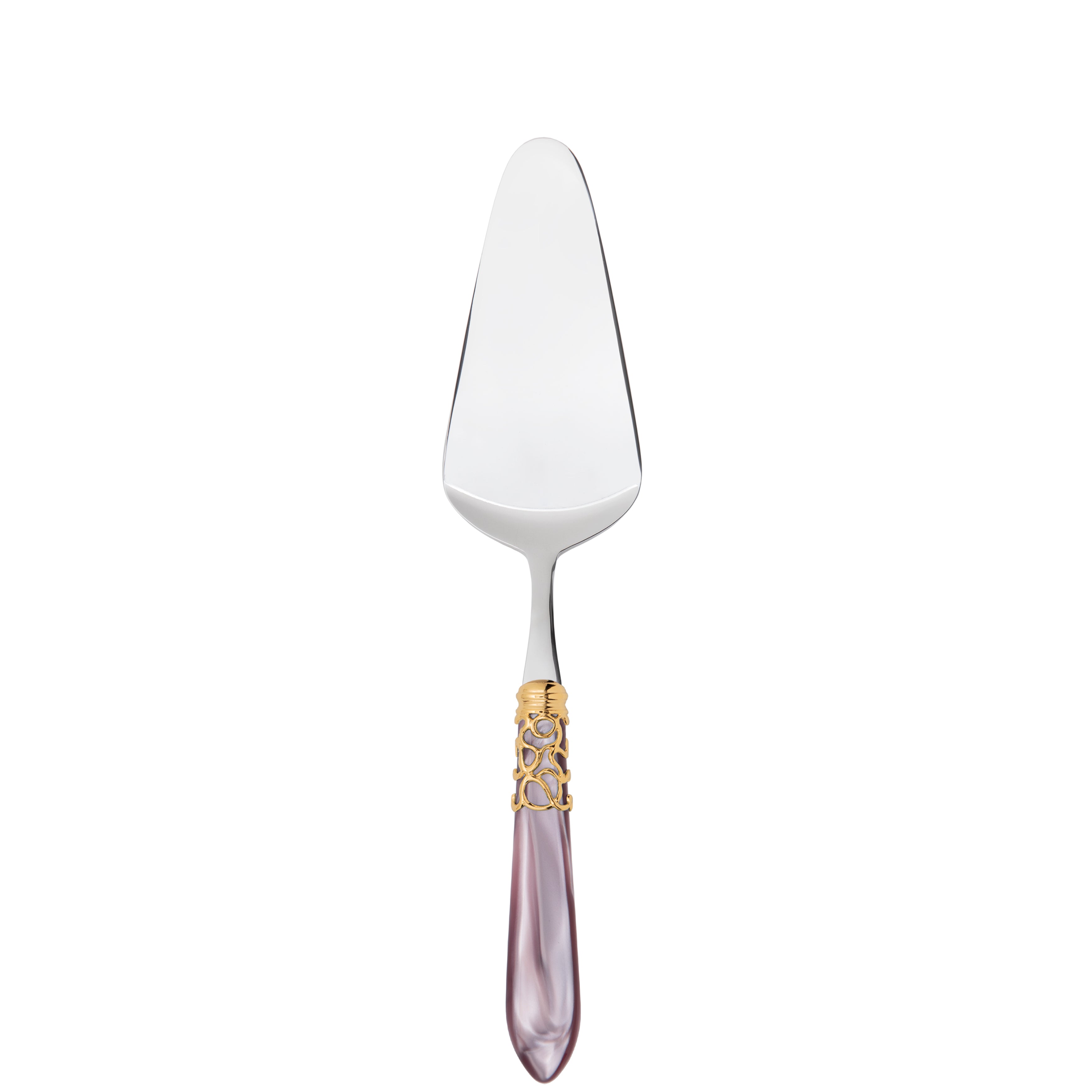 Melodia Gold Cake Server in gift box - lilac
