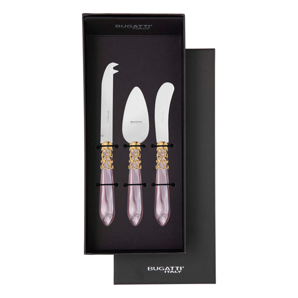 Melodia Gold 3 Piece Cheese Knife Set - Lilac