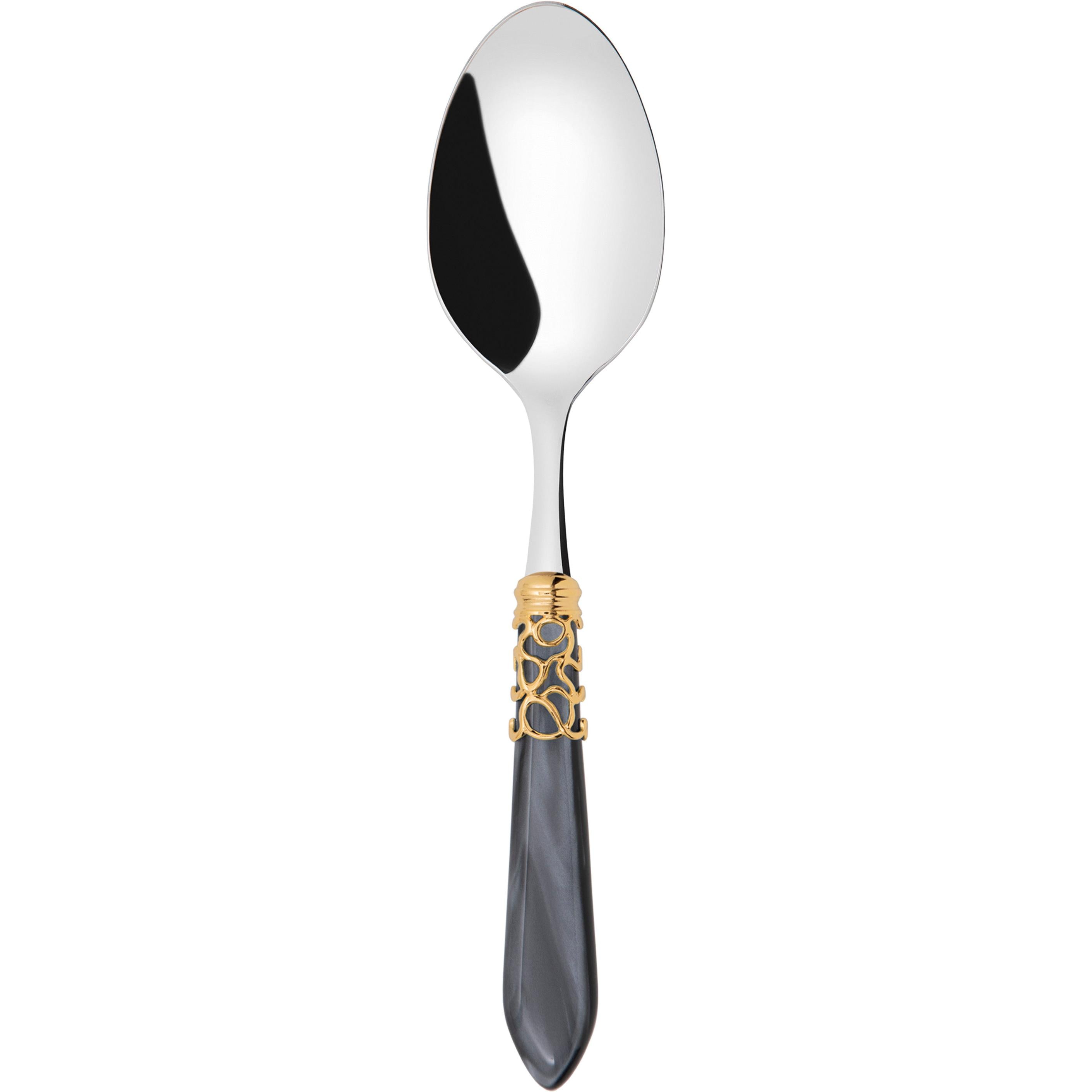 Melodia Gold Serving Spoon - charcoal