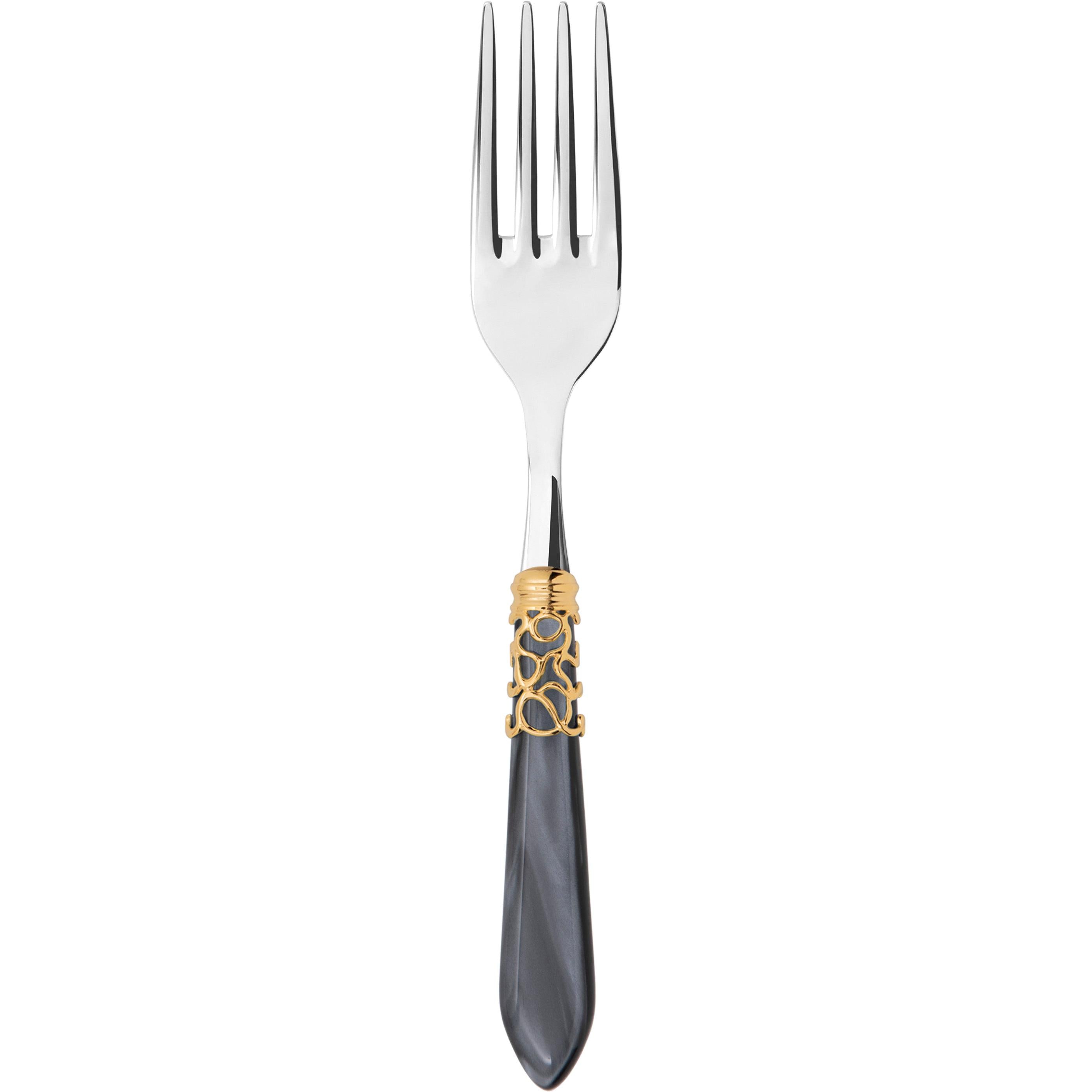 Melodia Gold Serving Fork - charcoal