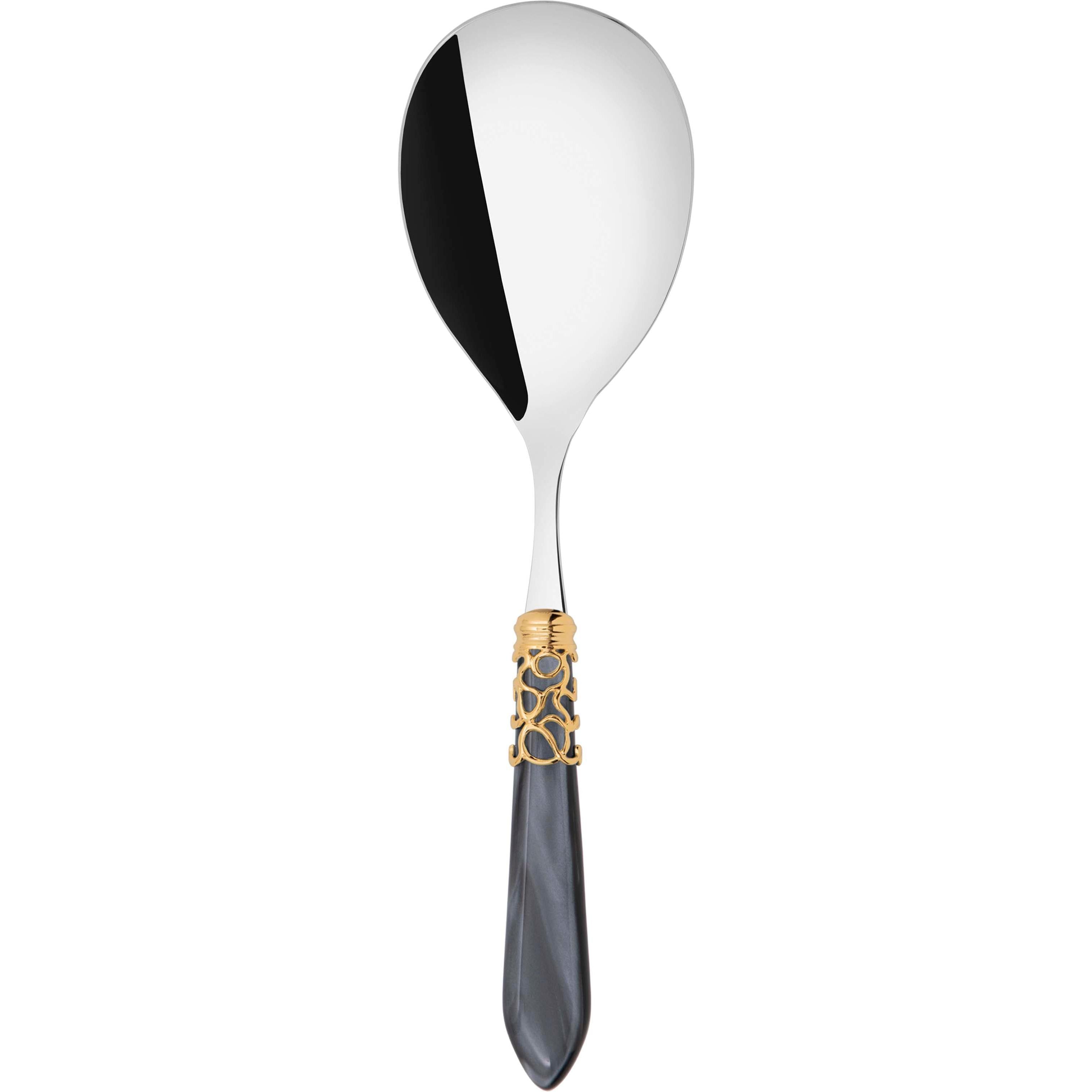 Melodia Gold Rice Casserole Serving Spoon - charcoal