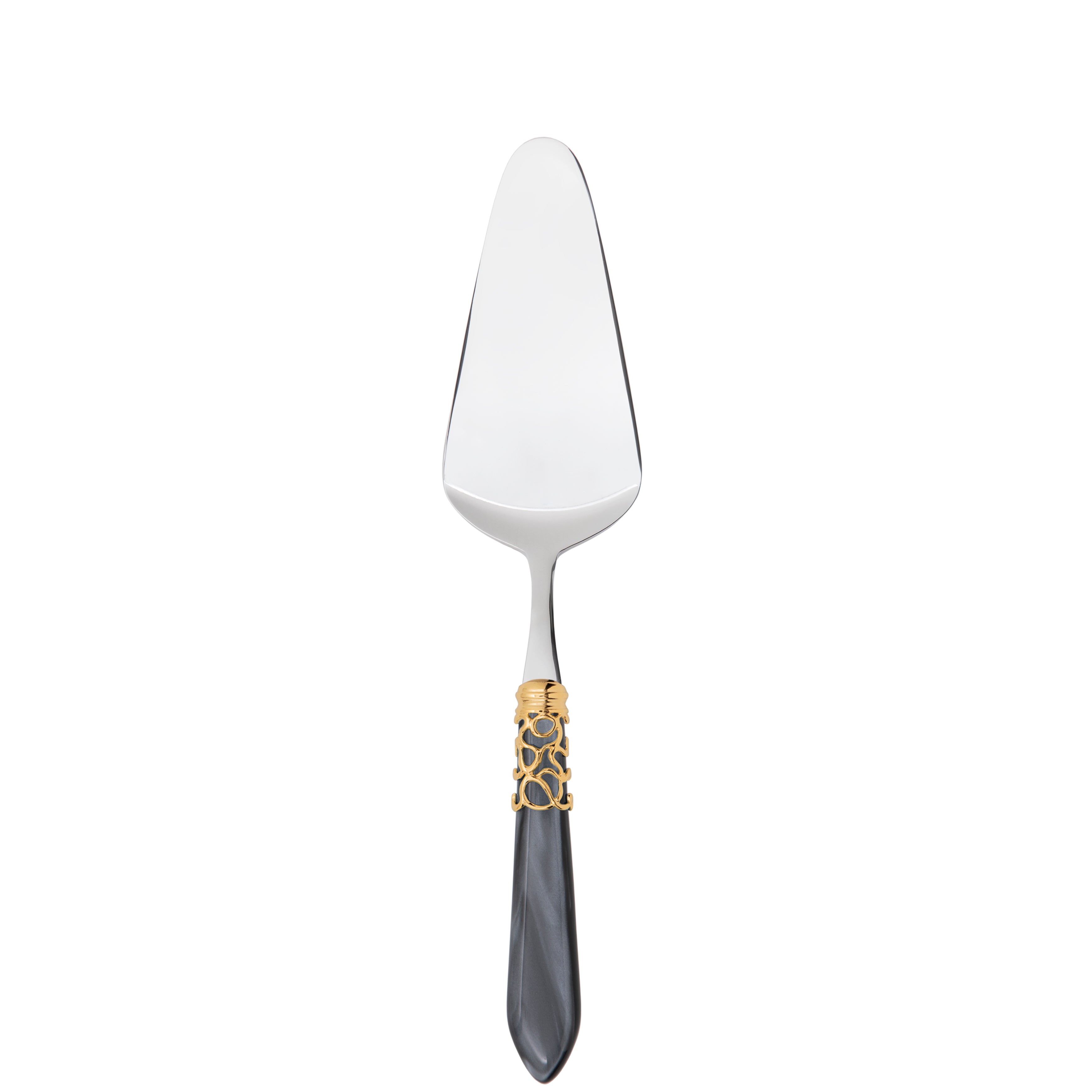 Melodia Gold Cake Server in gift box - charcoal