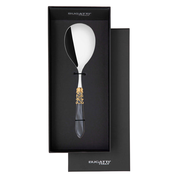 Melodia Gold Rice Casserole Serving Spoon in gift box - Charcoal