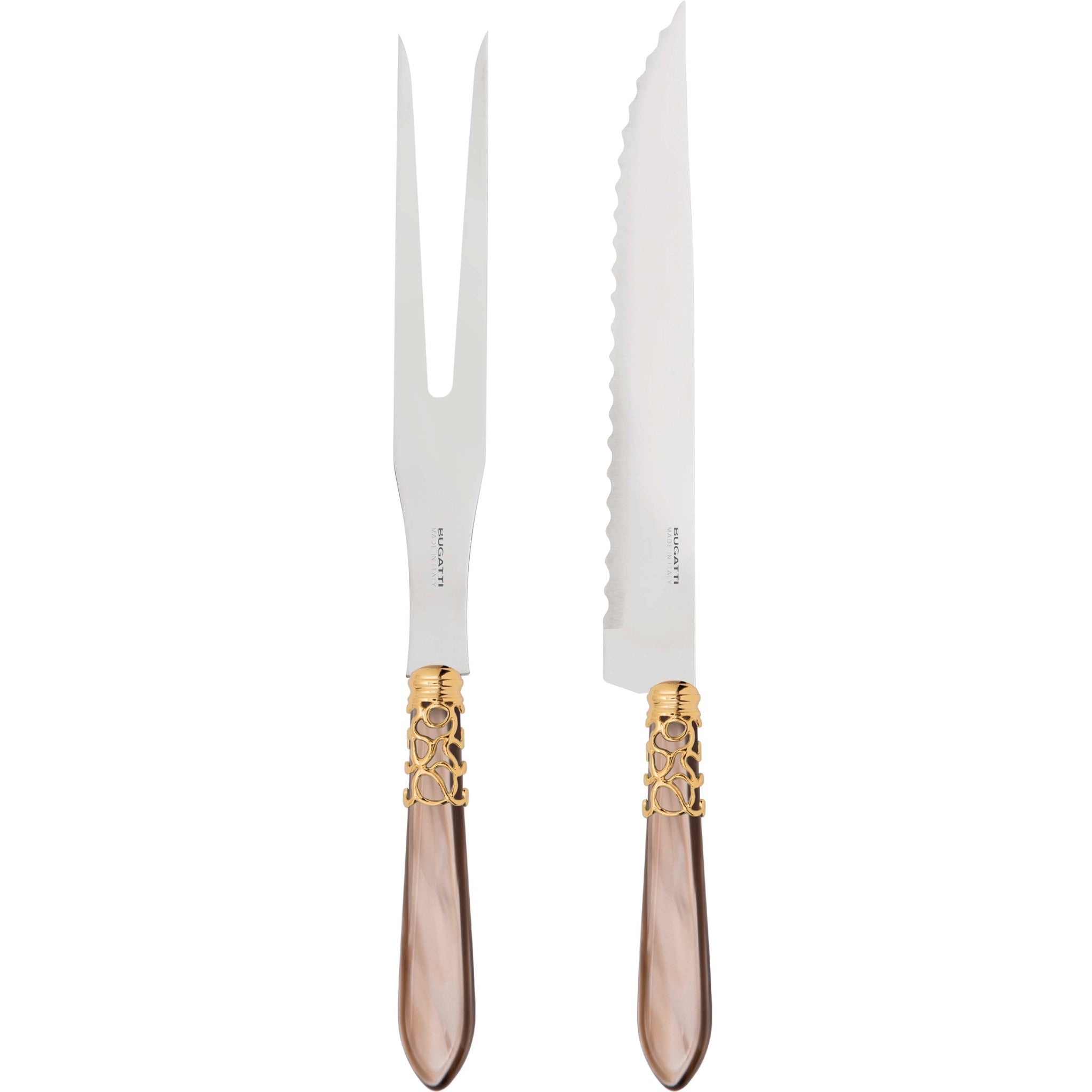 Melodia Gold Roast Carving Set - Taupe