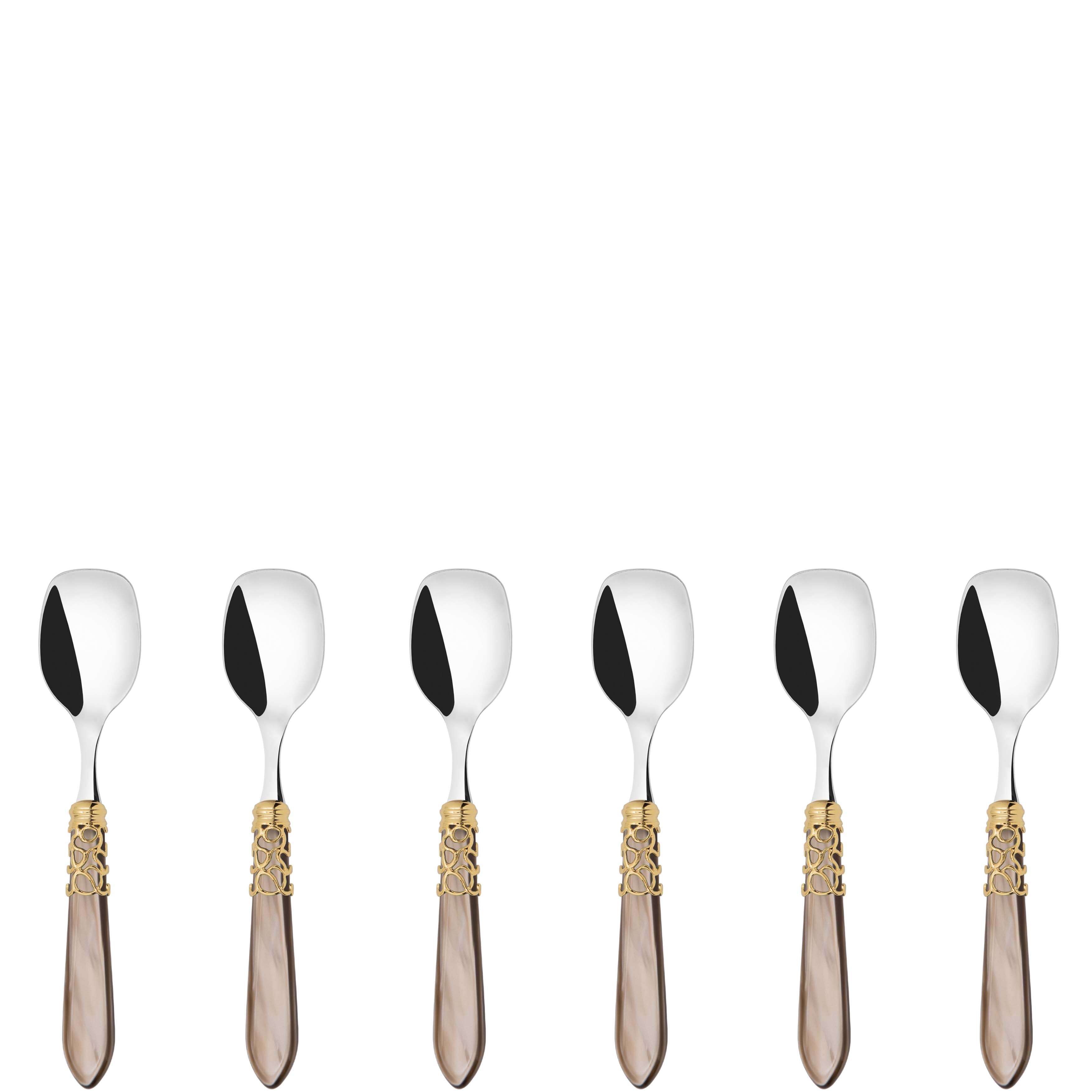 Melodia Gold Ice Cream Spoons Set in gift box - taupe