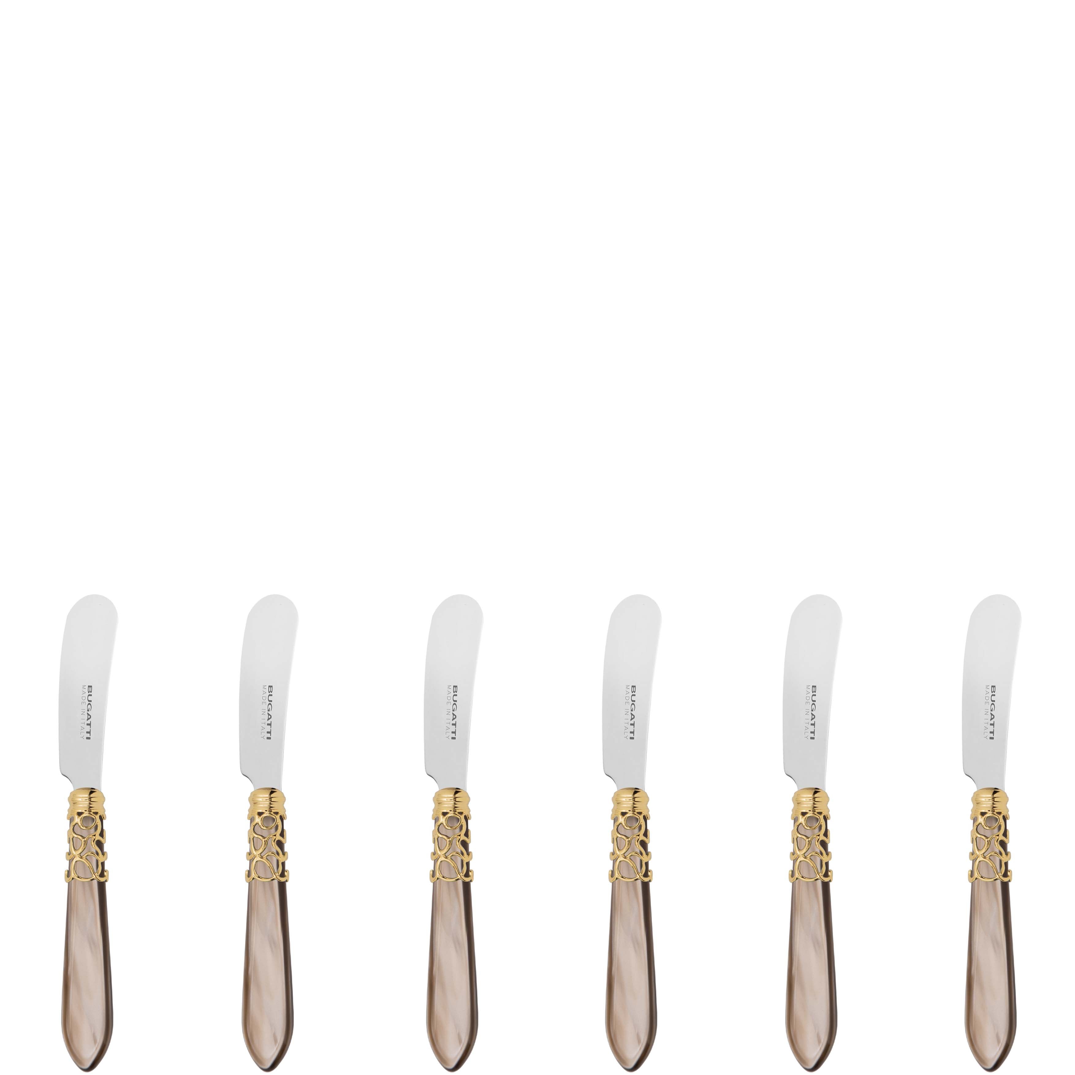 Melodia Gold Spreader / Butter Knife Set - taupe