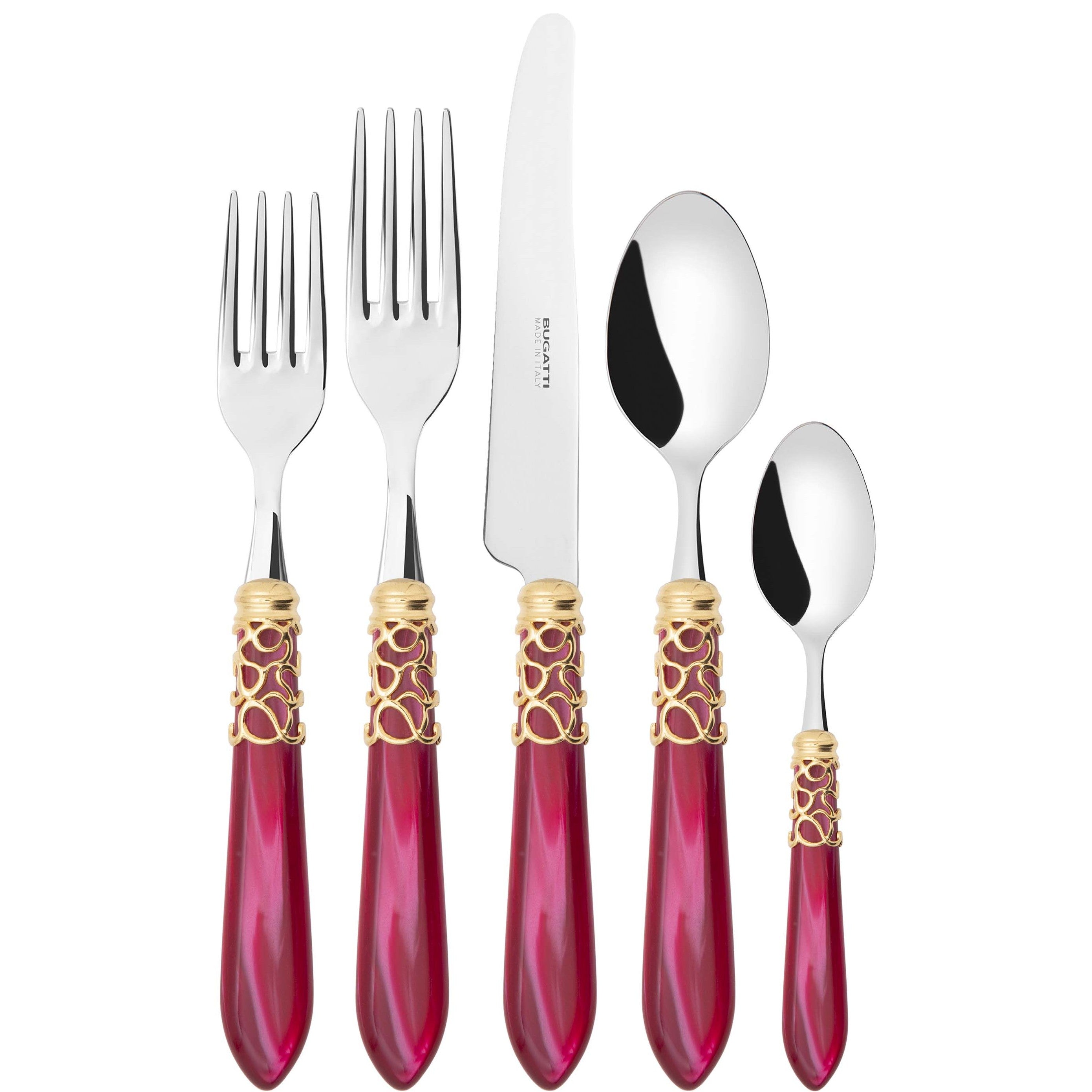 Melodia Gold 5 Piece Place setting - Raspberry