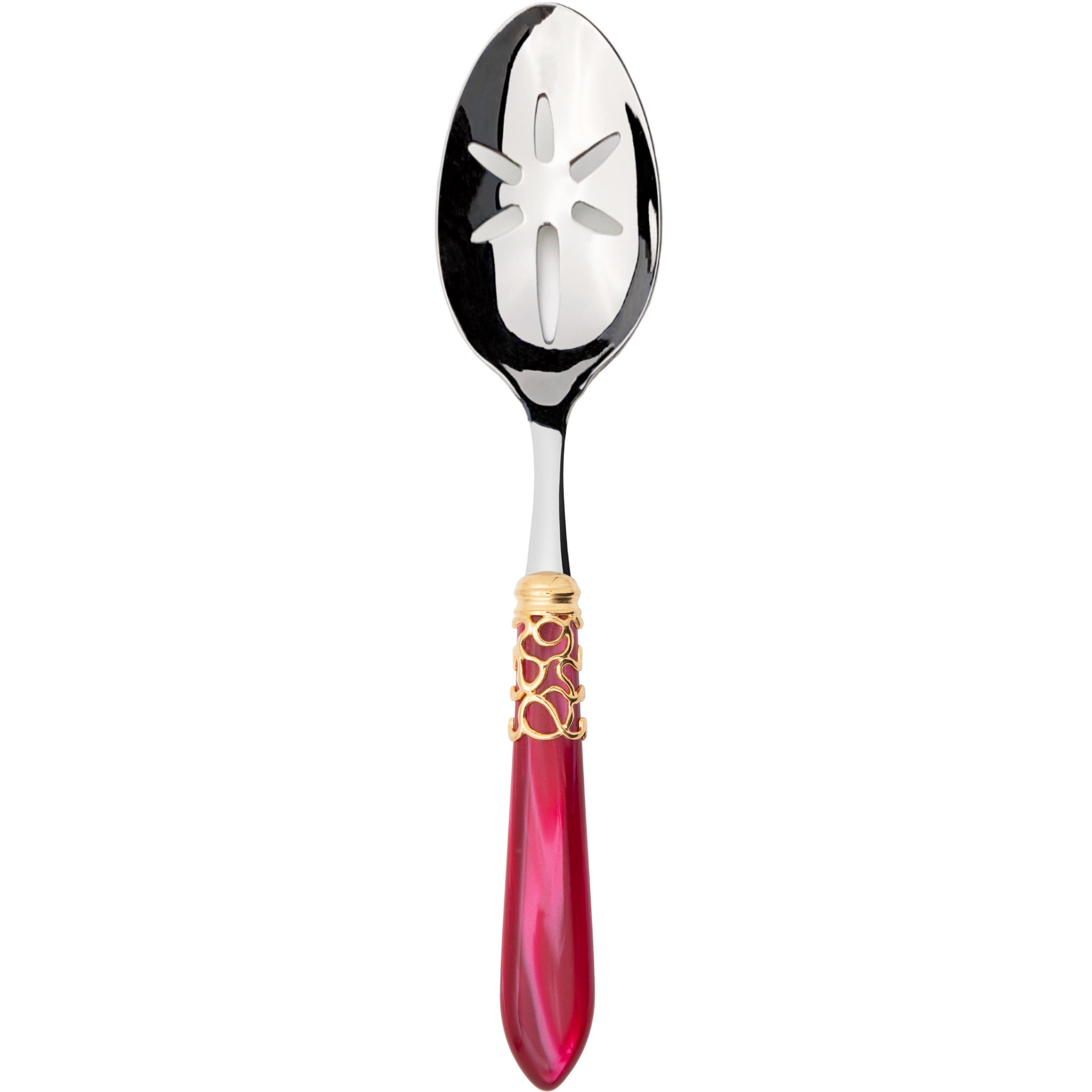 Melodia Gold Slotted Serving Spoon - Raspberry